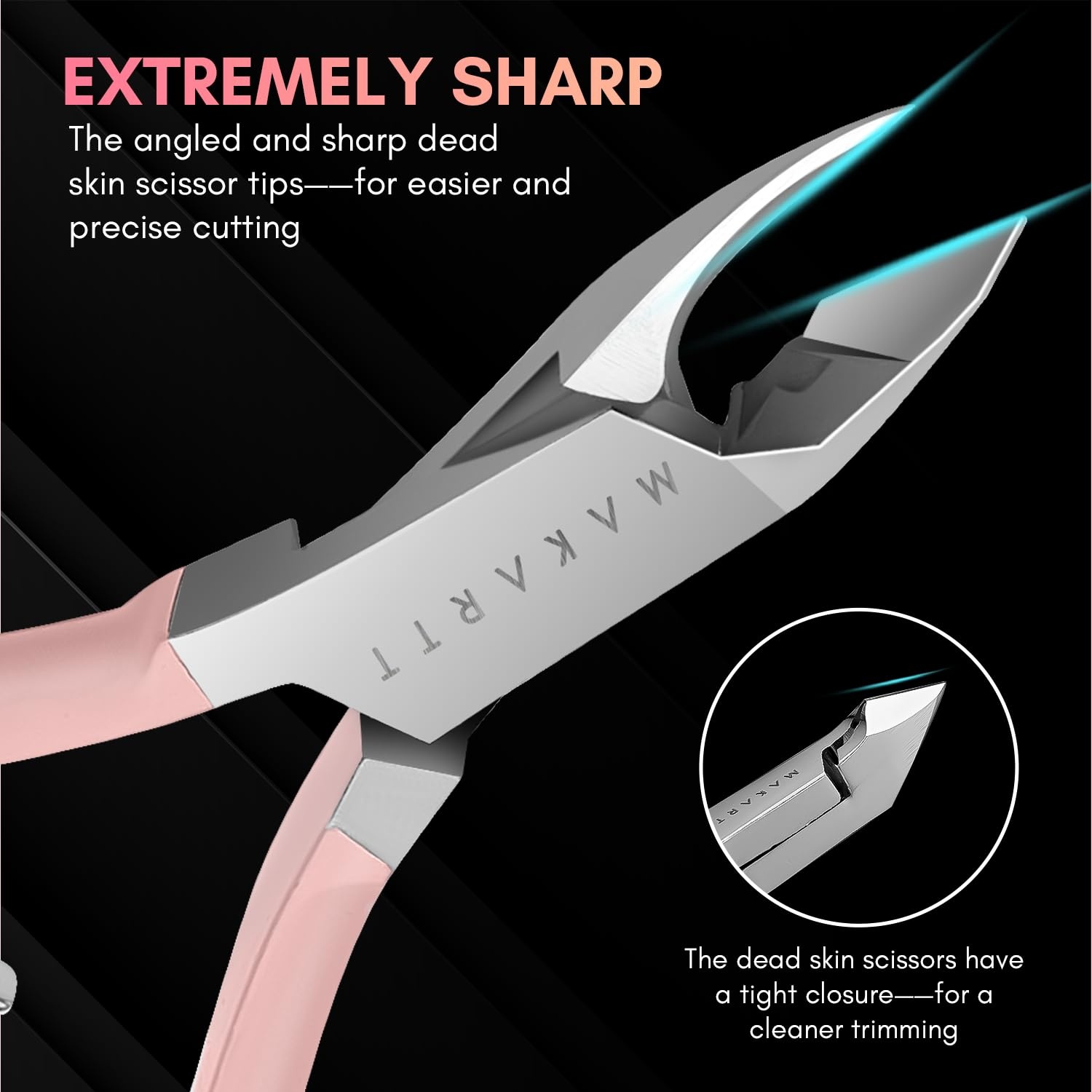 image:imageMakartt Cuticle Nipper Full Jaw Sharp Nail Trimmer Cutter for Care amp Prep Manicure Kit for Home and Salon Use Silver Pack of 1Pink Cuticle Nippers 1 Pack