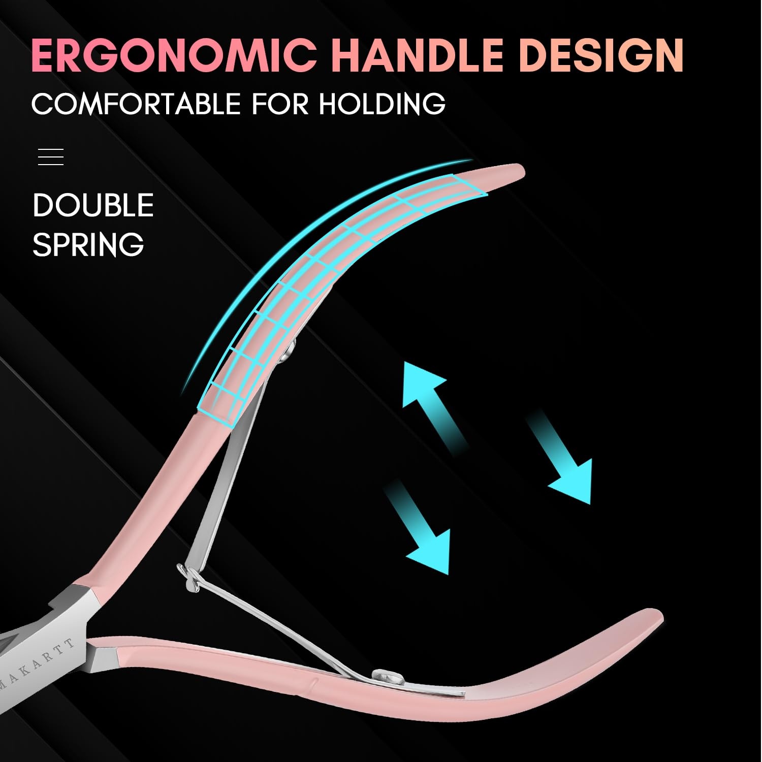 image:imageMakartt Cuticle Nipper Full Jaw Sharp Nail Trimmer Cutter for Care amp Prep Manicure Kit for Home and Salon Use Silver Pack of 1Pink Cuticle Nippers 1 Pack