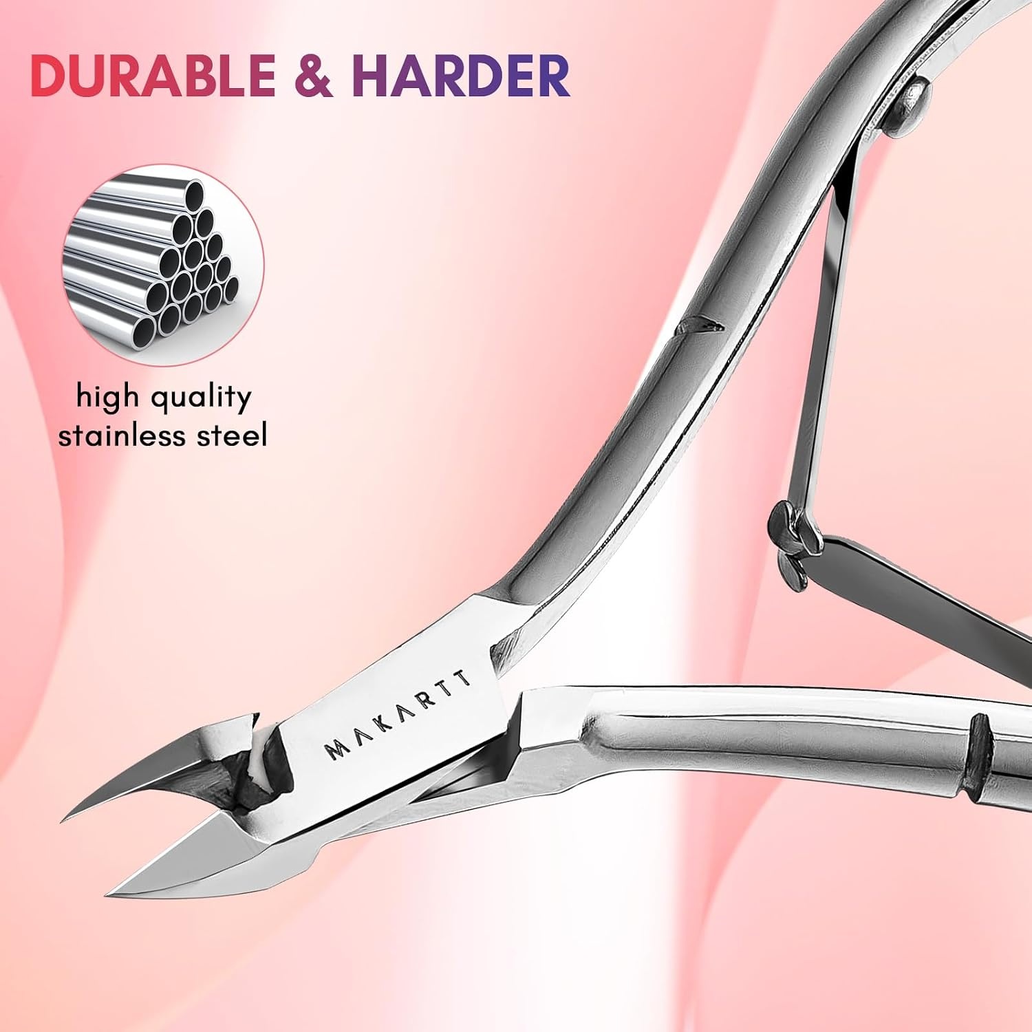 image:imageMakartt Cuticle Nipper Full Jaw Sharp Nail Trimmer Cutter for Care amp Prep Manicure Kit for Home and Salon Use Silver Pack of 1Silver Cuticle Nippers 1 Pack