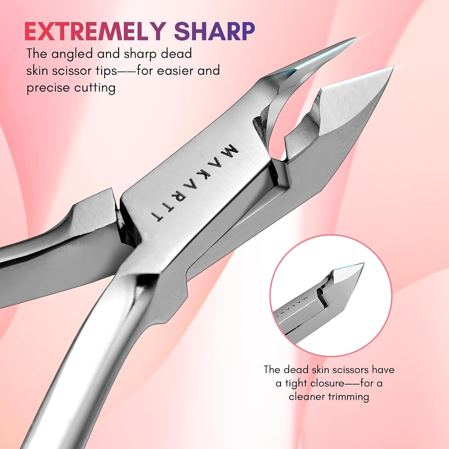 image:imageMakartt Cuticle Nipper Full Jaw Sharp Nail Trimmer Cutter for Care amp Prep Manicure Kit for Home and Salon Use Silver Pack of 1Silver Cuticle Nippers 1 Pack