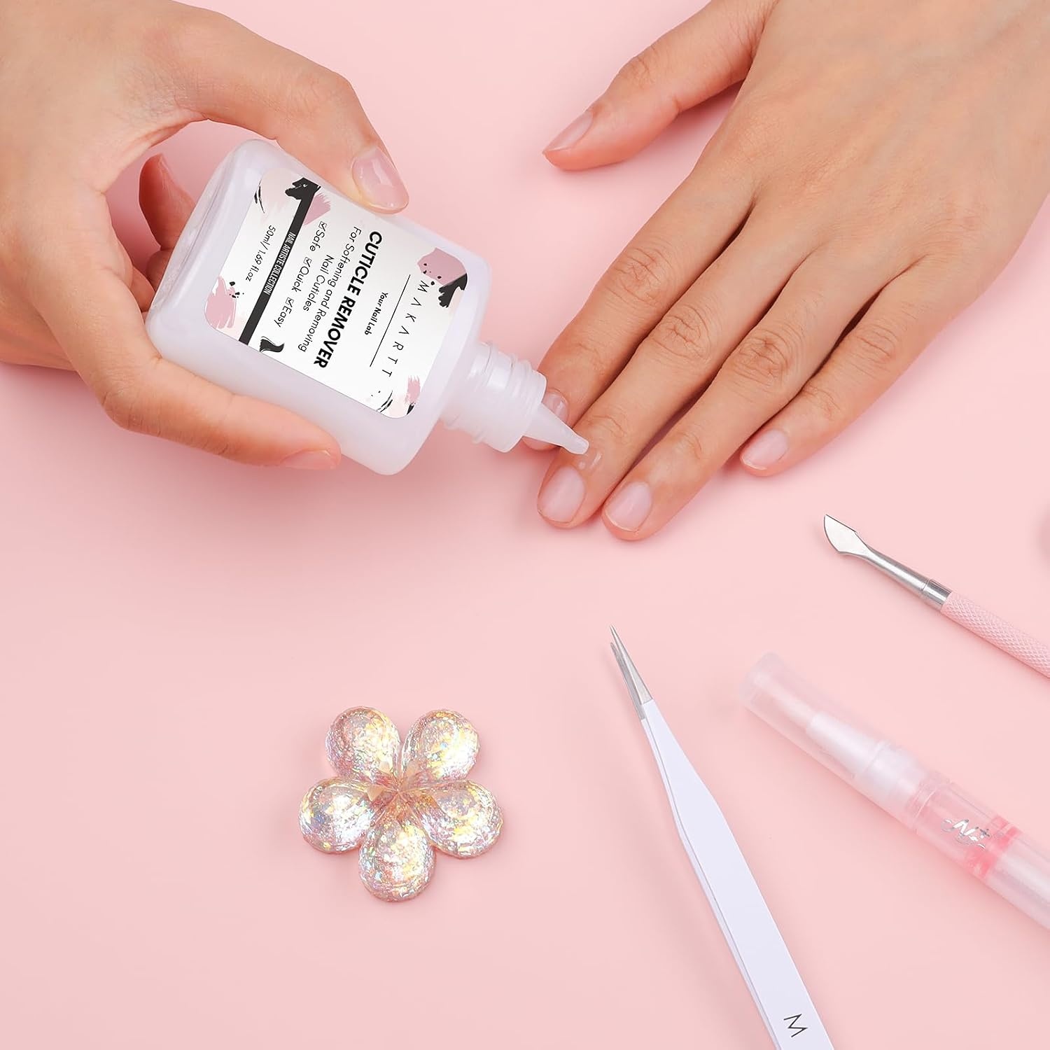 image:imageMakartt Cuticle Remover Liquid 50ml Professional Instant Softener Cream for Dry Cuticles SalonQuality Nail Care Dissolver for Manicure amp Pedicure Use50ml Cuticle Remover Liquid
