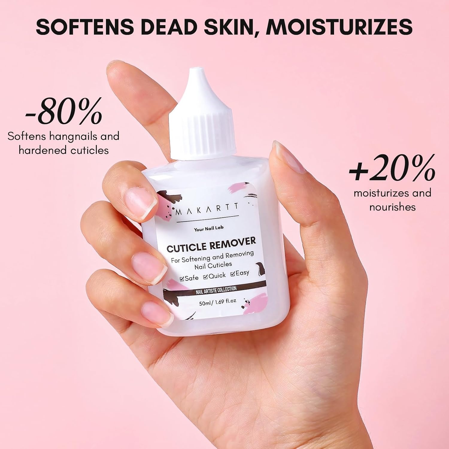 image:imageMakartt Cuticle Remover Liquid 50ml Professional Instant Softener Cream for Dry Cuticles SalonQuality Nail Care Dissolver for Manicure amp Pedicure Use50ml Cuticle Remover Liquid