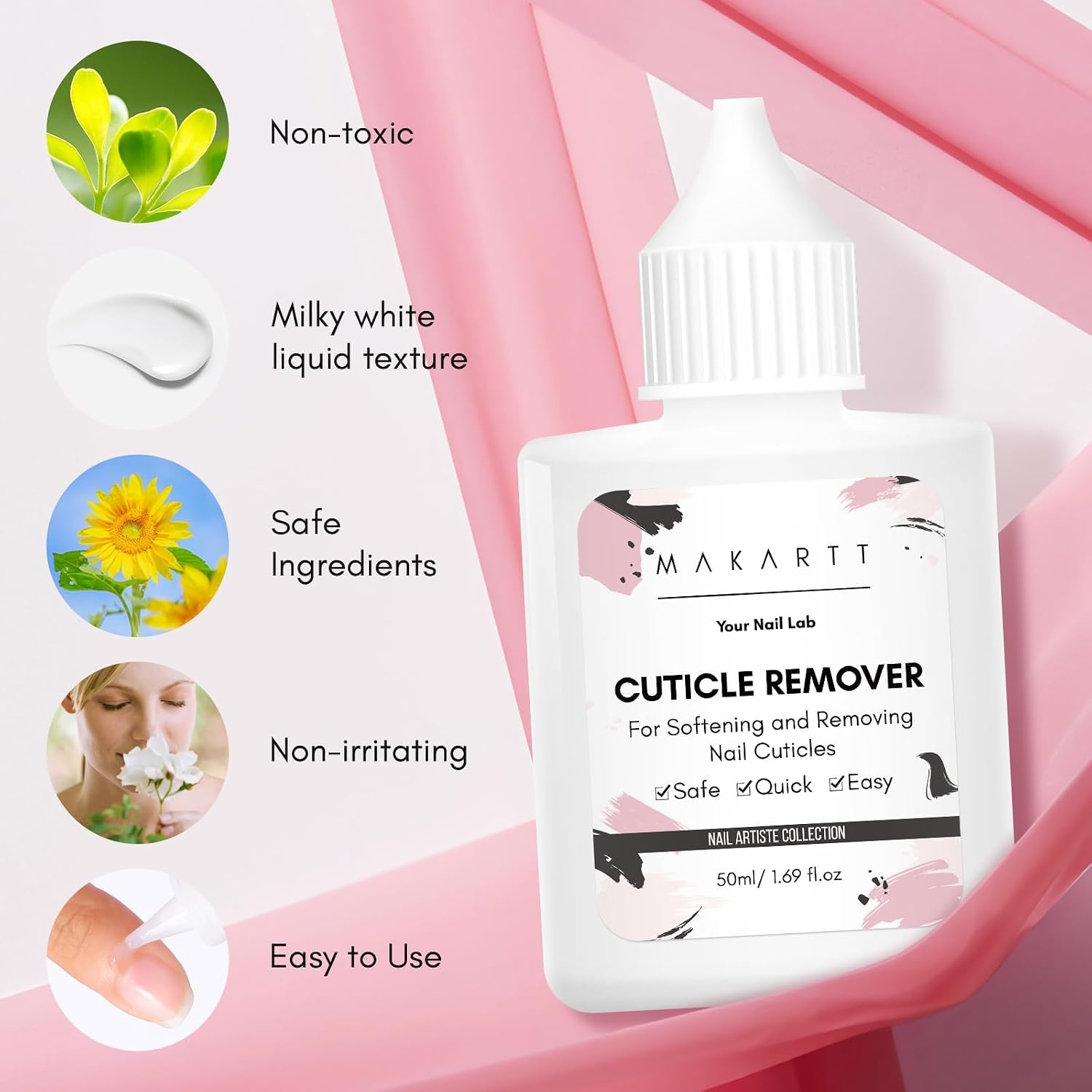 image:imageMakartt Cuticle Remover Liquid 50ml Professional Instant Softener Cream for Dry Cuticles SalonQuality Nail Care Dissolver for Manicure amp Pedicure Use50ml Cuticle Remover Liquid