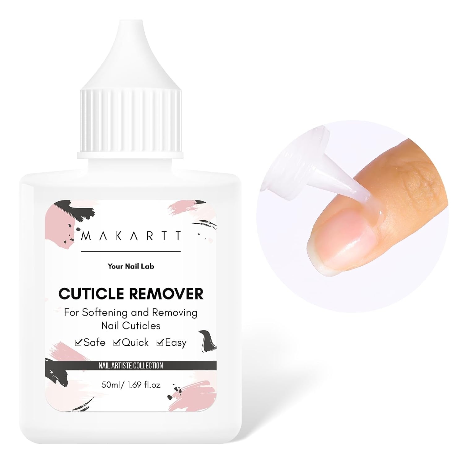 image:imageMakartt Cuticle Remover Liquid 50ml Professional Instant Softener Cream for Dry Cuticles SalonQuality Nail Care Dissolver for Manicure amp Pedicure Use50ml Cuticle Remover Liquid