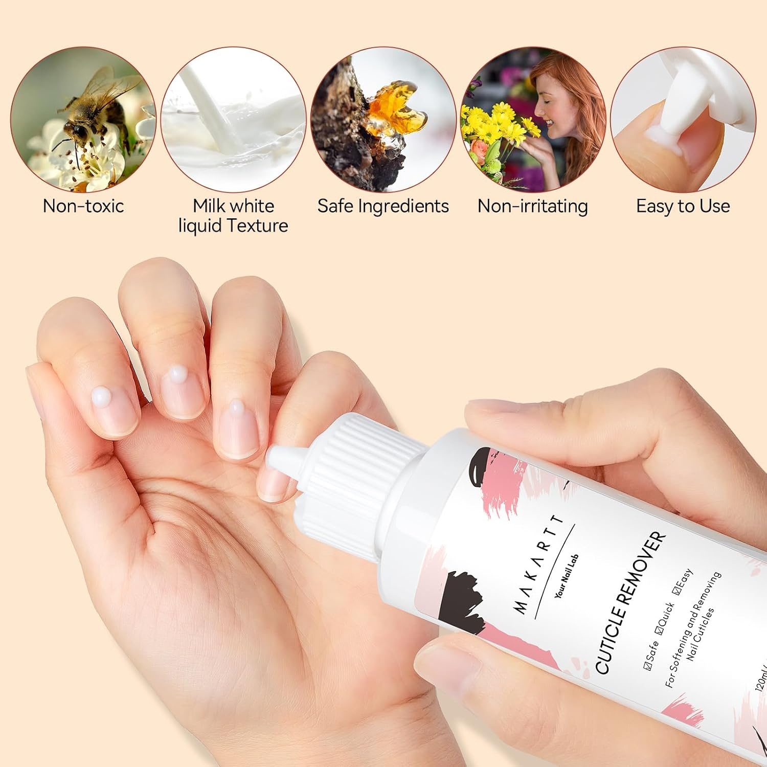 image:imageMakartt Cuticle Remover Liquid 50ml Professional Instant Softener Cream for Dry Cuticles SalonQuality Nail Care Dissolver for Manicure amp Pedicure Use120ml Cuticle Remover Kit