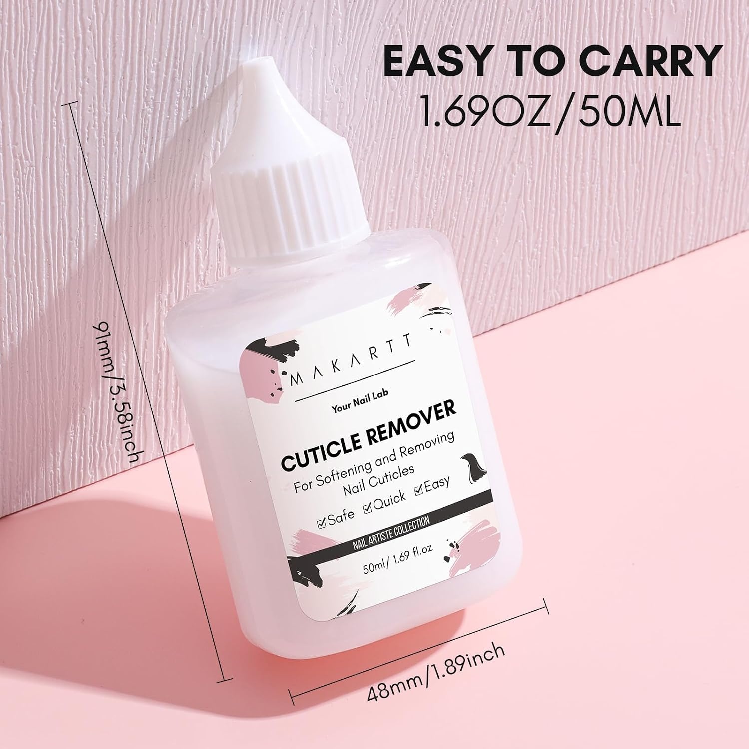 image:imageMakartt Cuticle Remover Liquid 50ml Professional Instant Softener Cream for Dry Cuticles SalonQuality Nail Care Dissolver for Manicure amp Pedicure Use50ml Cuticle Remover Liquid