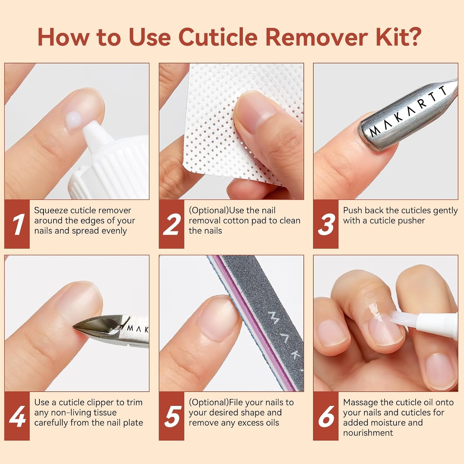 image:imageMakartt Cuticle Remover Liquid 50ml Professional Instant Softener Cream for Dry Cuticles SalonQuality Nail Care Dissolver for Manicure amp Pedicure Use120ml Cuticle Remover Kit