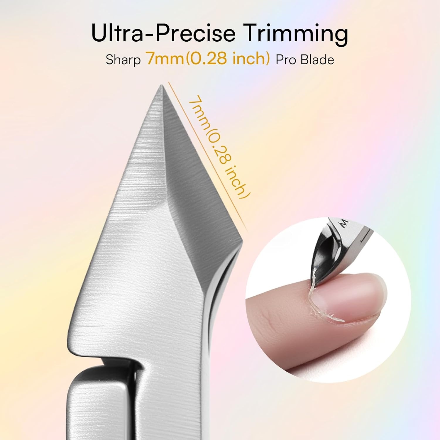 image:imageMakartt Cuticle Trimmer with Cuticle Pusher Stainless Steel Cuticles Nipper with Dual Spring Ergonomic Handle 7mm Blade amp DualEnded Pusher for Nail Care amp Gel Removal PinkBlack