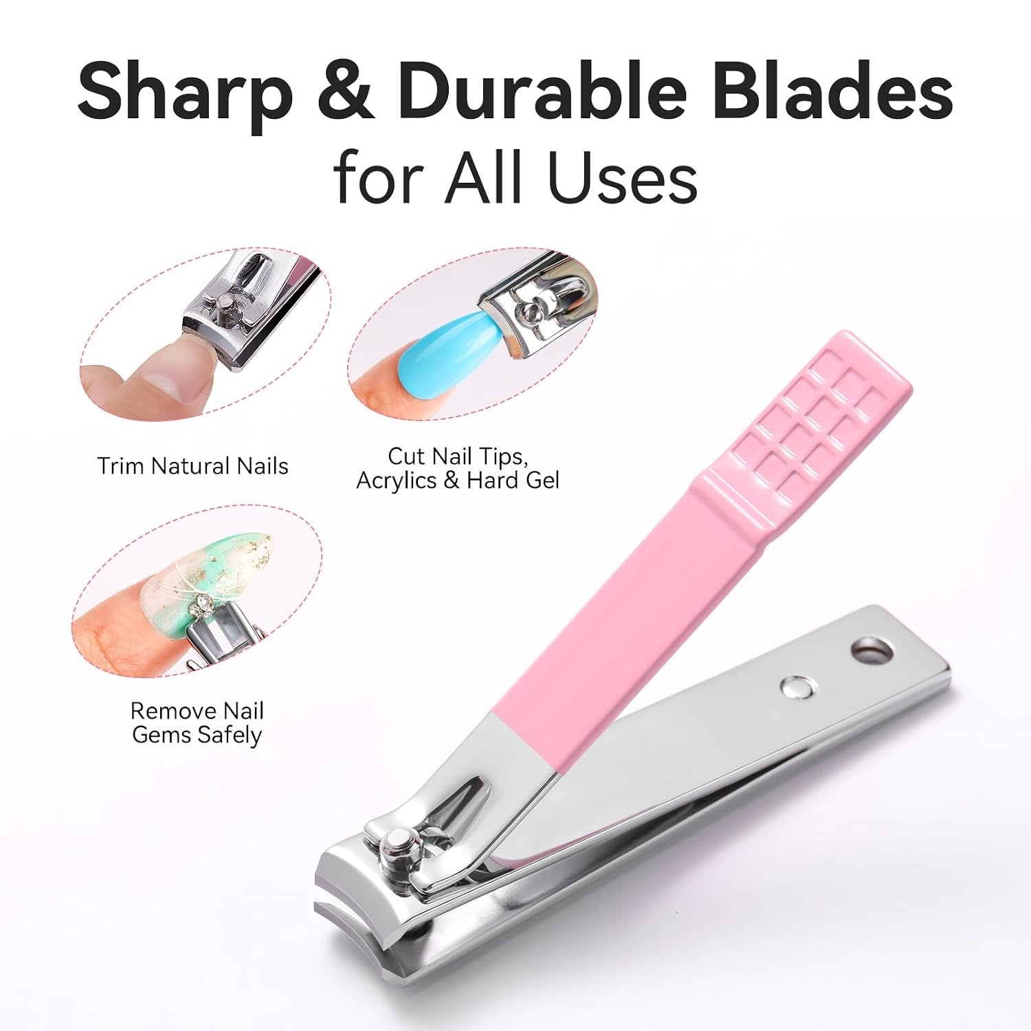 image:imageMakartt Cuticle Trimmer with Cuticle Pusher Silver Nail Trimmer Nail Care Manicure and Pedicure Kit with Stainless Steel Cuticle Nipper and Dual End Nail Pushers for Home Salon Use Pack of 3 PCSCuticle Tools4pcs