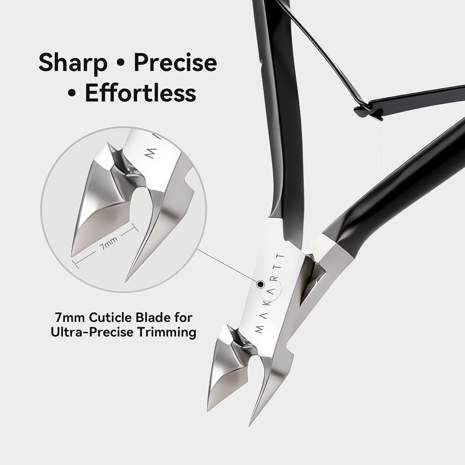 image:imageMakartt Cuticle Trimmer with Cuticle Pusher Silver Nail Trimmer Nail Care Manicure and Pedicure Kit with Stainless Steel Cuticle Nipper and Dual End Nail Pushers for Home Salon Use Pack of 3 PCSBlack3pcs