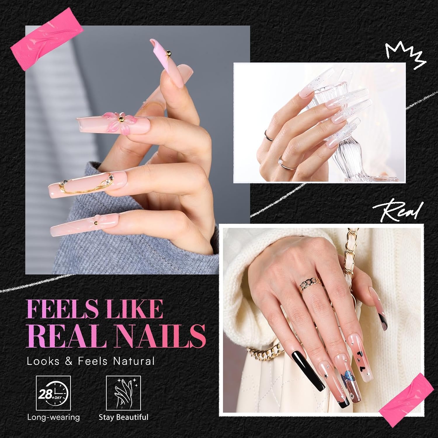 image:imageMakartt Extra Short Almond Nail Tips 240PCS 15 Sizes Half Matte Clear Fake Nails Full Cover Soft Acrylic Press On Nail Extensions Supplies Salon and Home DIY for Flat amp Natural Nail Beds240 PCSXL Tapered Square