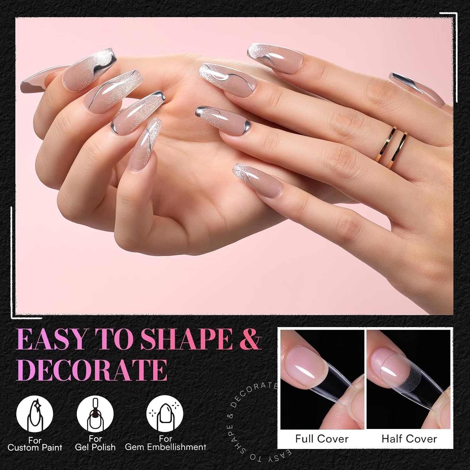 image:imageMakartt Extra Short Almond Nail Tips 240PCS 15 Sizes Half Matte Clear Fake Nails Full Cover Soft Acrylic Press On Nail Extensions Supplies Salon and Home DIY for Flat amp Natural Nail Beds240 PCSMedium Coffin
