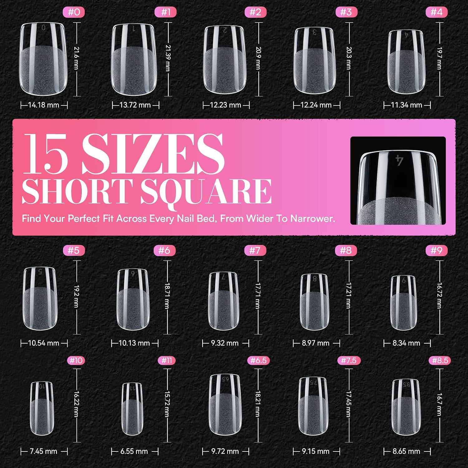 image:imageMakartt Extra Short Almond Nail Tips 240PCS 15 Sizes Half Matte Clear Fake Nails Full Cover Soft Acrylic Press On Nail Extensions Supplies Salon and Home DIY for Flat amp Natural Nail Beds240 PCSShort Square