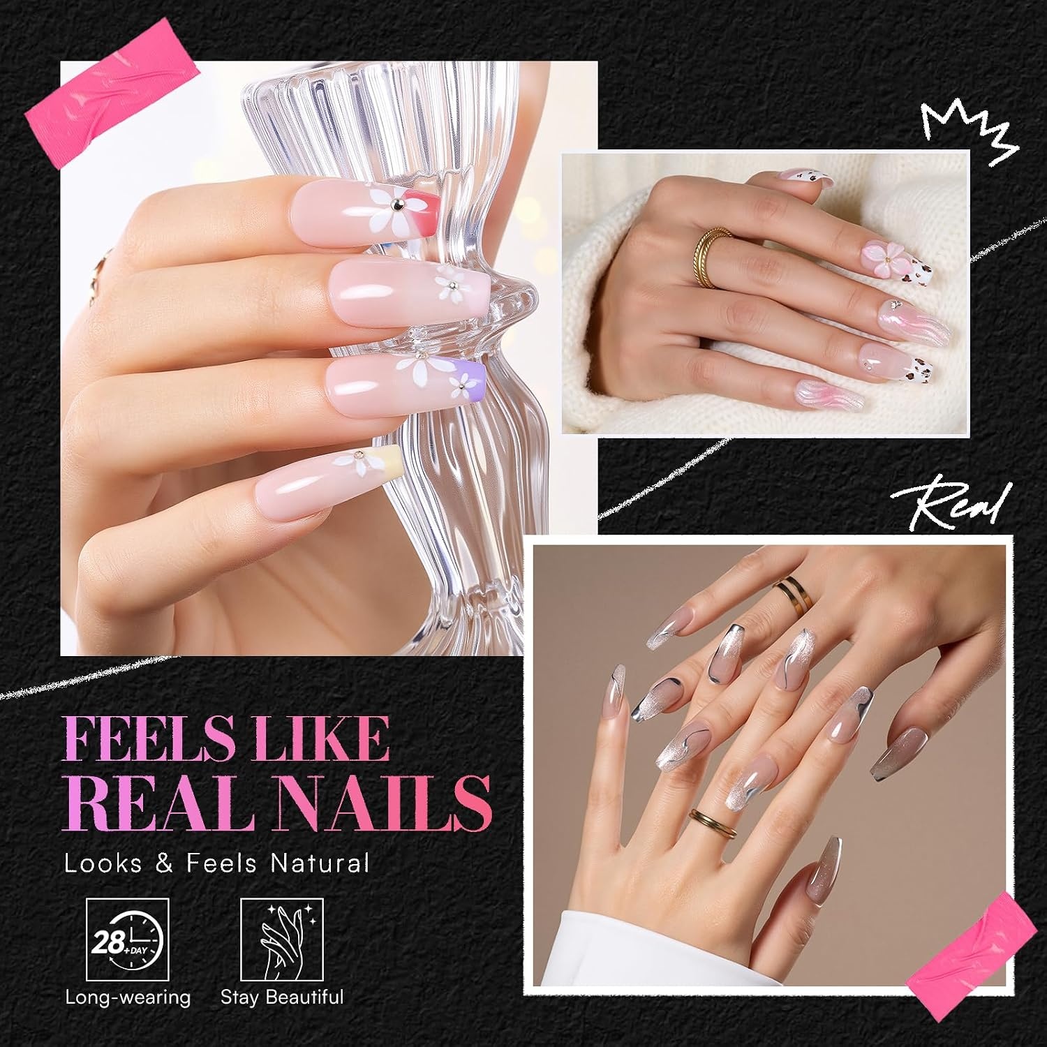 image:imageMakartt Extra Short Almond Nail Tips 240PCS 15 Sizes Half Matte Clear Fake Nails Full Cover Soft Acrylic Press On Nail Extensions Supplies Salon and Home DIY for Flat amp Natural Nail Beds240 PCSMedium Coffin