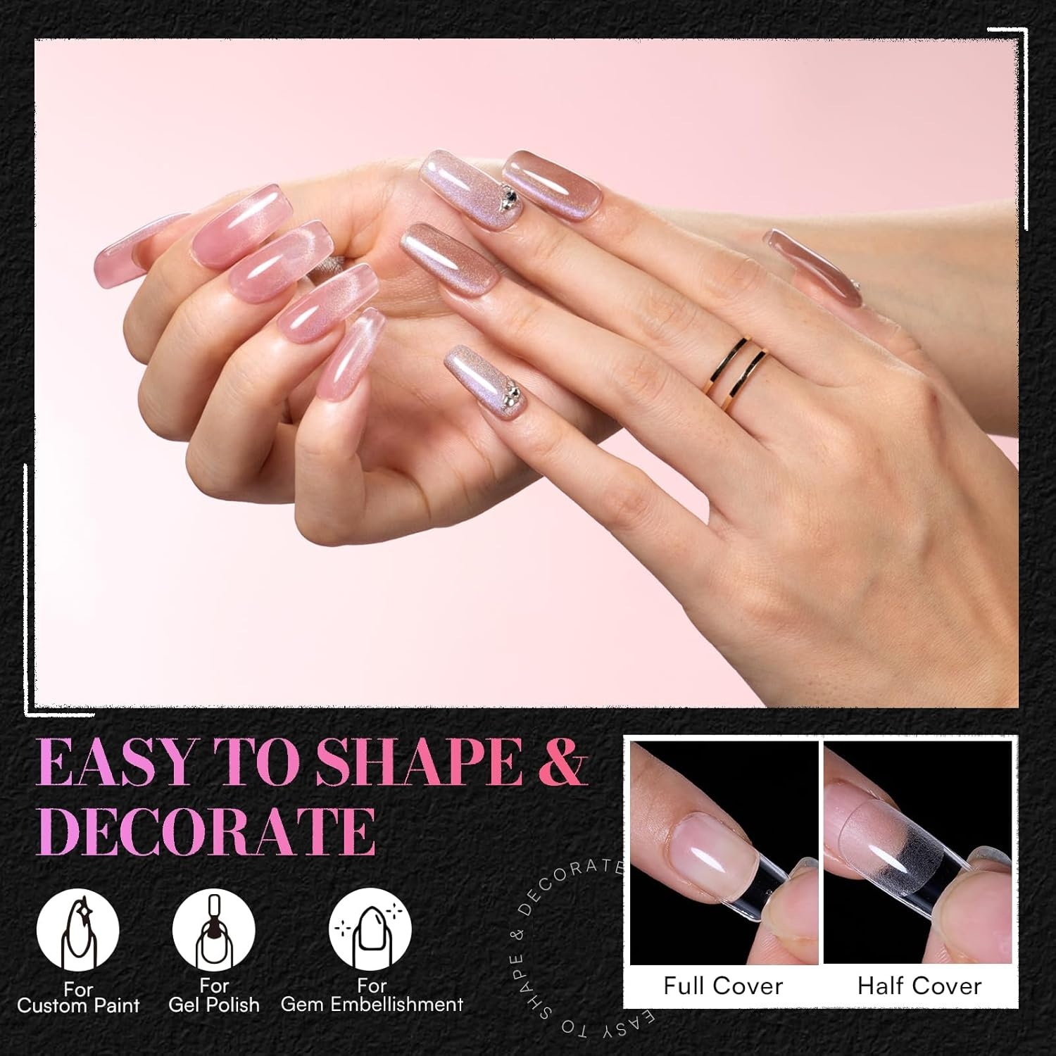 image:imageMakartt Extra Short Almond Nail Tips 240PCS 15 Sizes Half Matte Clear Fake Nails Full Cover Soft Acrylic Press On Nail Extensions Supplies Salon and Home DIY for Flat amp Natural Nail Beds240 PCSShort Square