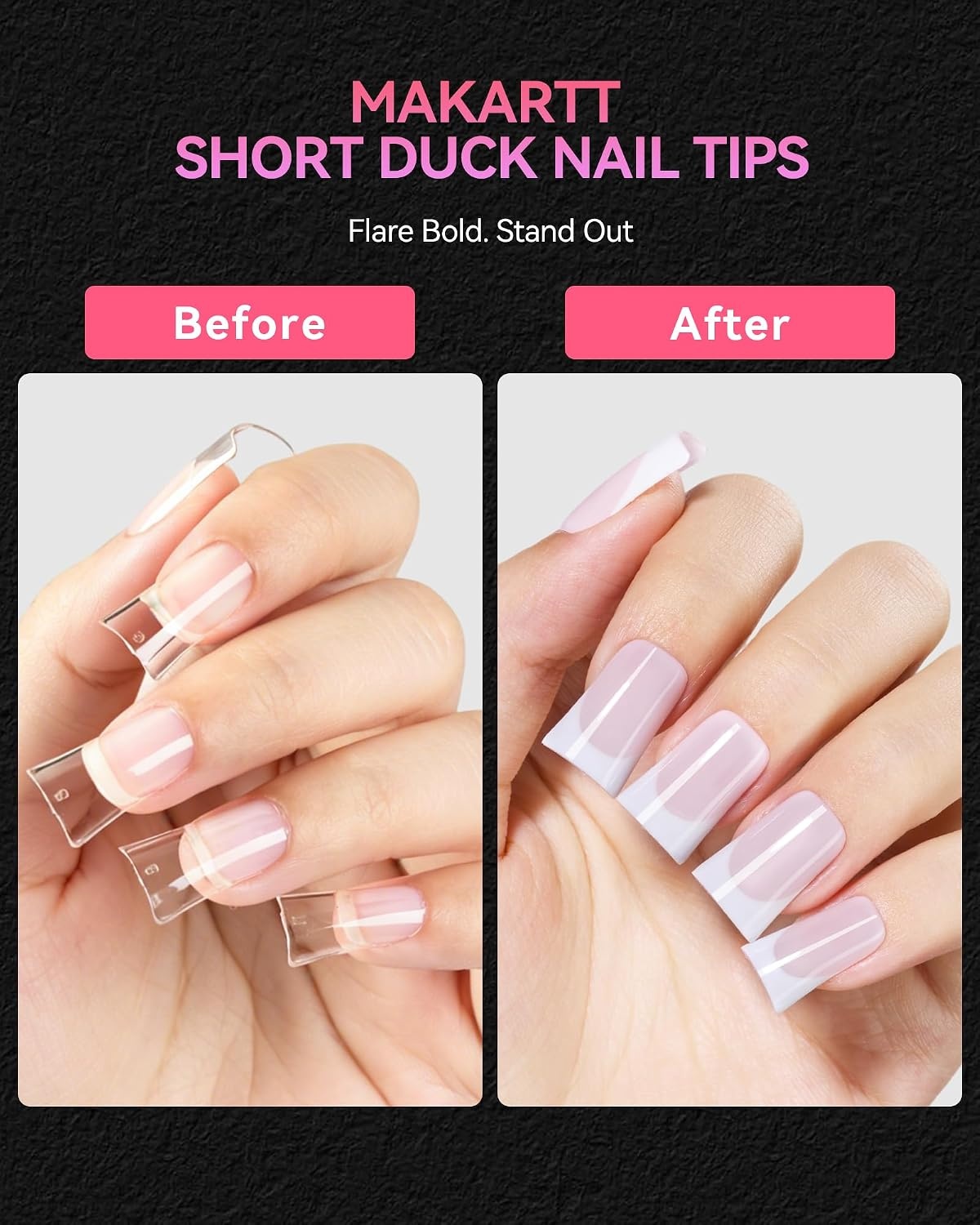 image:imageMakartt Extra Short Almond Nail Tips 240PCS 15 Sizes Half Matte Clear Fake Nails Full Cover Soft Acrylic Press On Nail Extensions Supplies Salon and Home DIY for Flat amp Natural Nail Beds240 PCSDuck Nail Tips