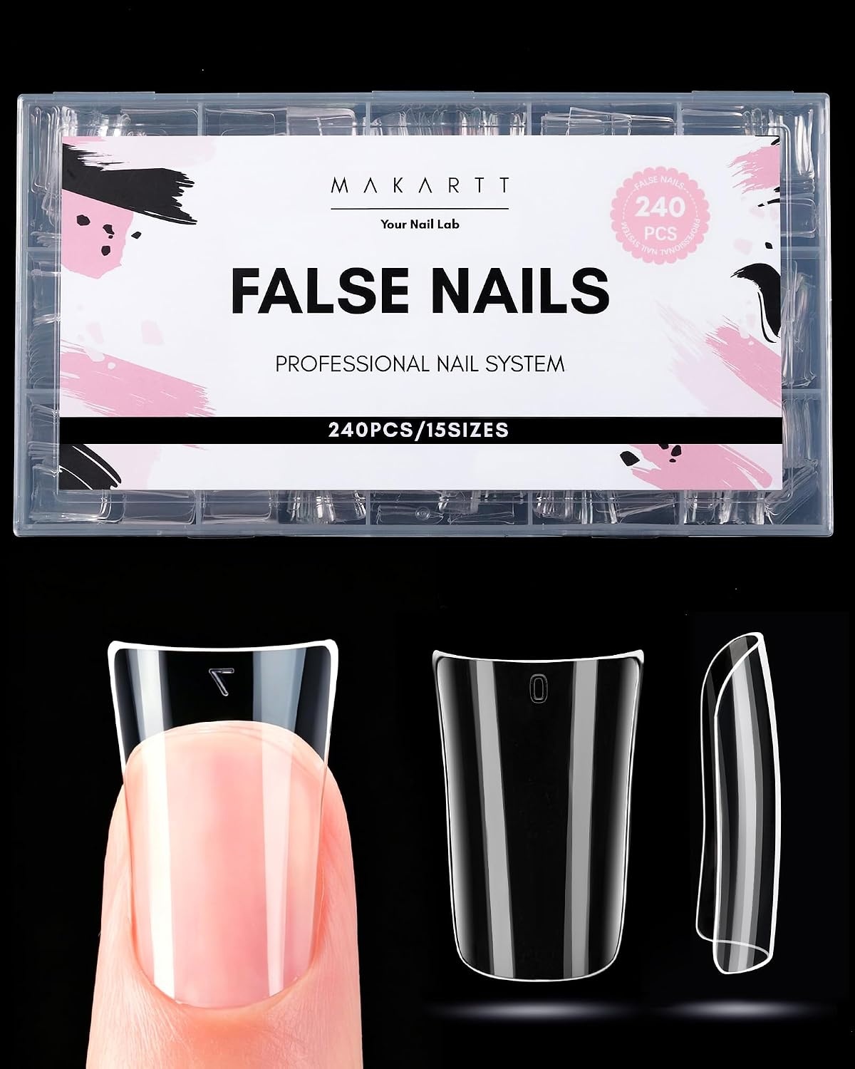 image:imageMakartt Extra Short Almond Nail Tips 240PCS 15 Sizes Half Matte Clear Fake Nails Full Cover Soft Acrylic Press On Nail Extensions Supplies Salon and Home DIY for Flat amp Natural Nail Beds240 PCSDuck Nail Tips