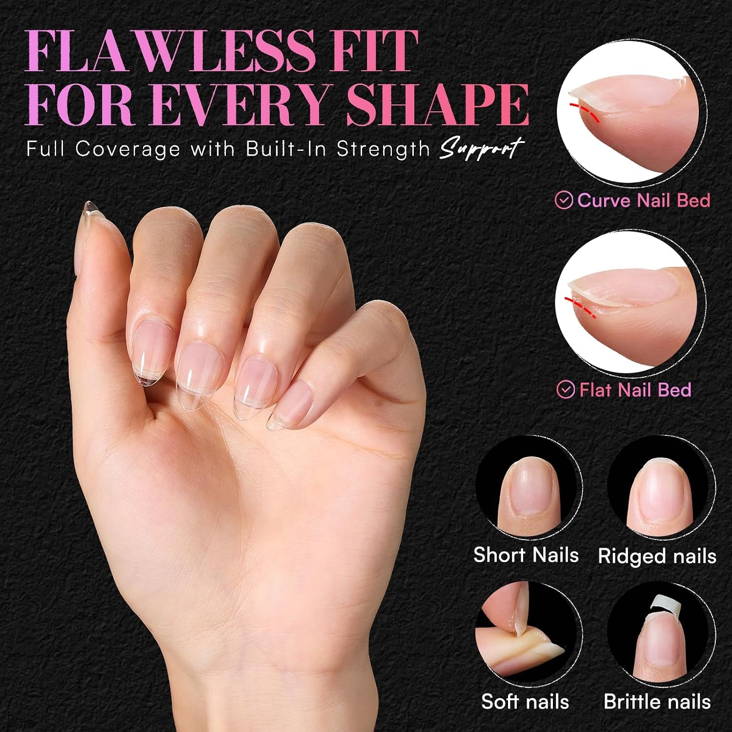 image:imageMakartt Extra Short Almond Nail Tips 240PCS 15 Sizes Half Matte Clear Fake Nails Full Cover Soft Acrylic Press On Nail Extensions Supplies Salon and Home DIY for Flat amp Natural Nail Beds240 PCSExtra Short Almond