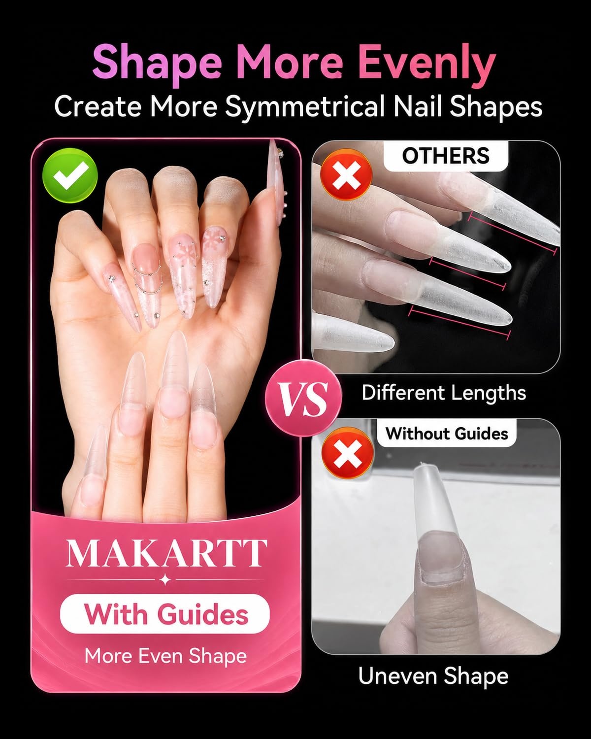 image:imageMakartt Extra Short Almond Nail Tips 240PCS 15 Sizes Half Matte Clear Fake Nails Full Cover Soft Acrylic Press On Nail Extensions Supplies Salon and Home DIY for Flat amp Natural Nail Beds240 PCSLong Almond