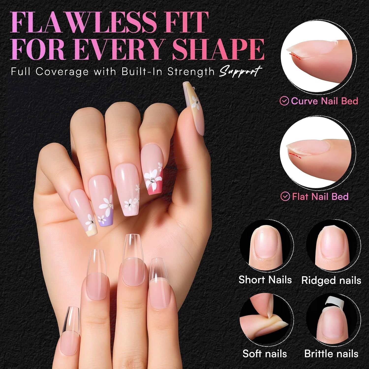 image:imageMakartt Extra Short Almond Nail Tips 240PCS 15 Sizes Half Matte Clear Fake Nails Full Cover Soft Acrylic Press On Nail Extensions Supplies Salon and Home DIY for Flat amp Natural Nail Beds240 PCSMedium Coffin
