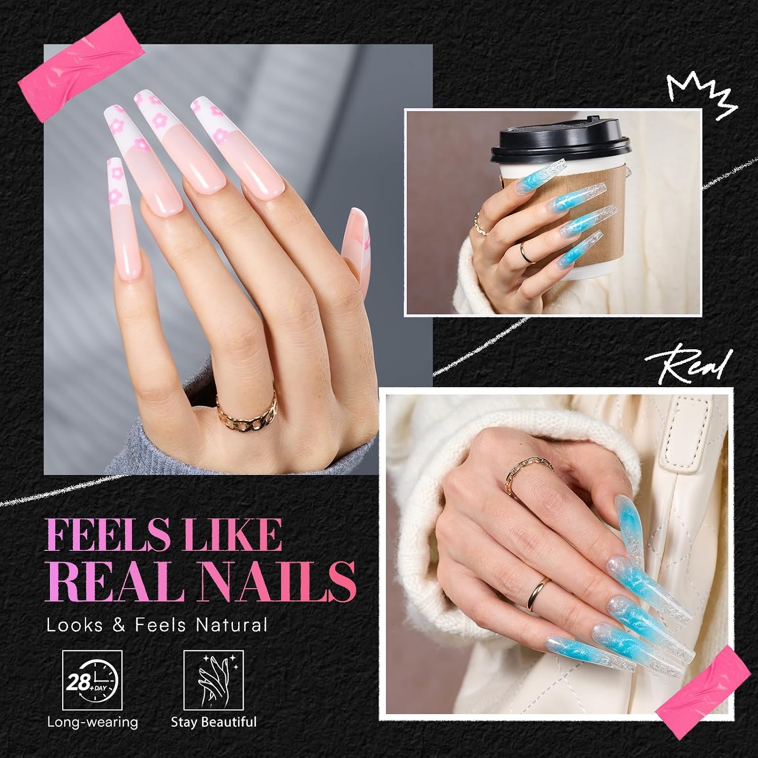 image:imageMakartt Extra Short Almond Nail Tips 240PCS 15 Sizes Half Matte Clear Fake Nails Full Cover Soft Acrylic Press On Nail Extensions Supplies Salon and Home DIY for Flat amp Natural Nail Beds240 PCSXXL Coffin