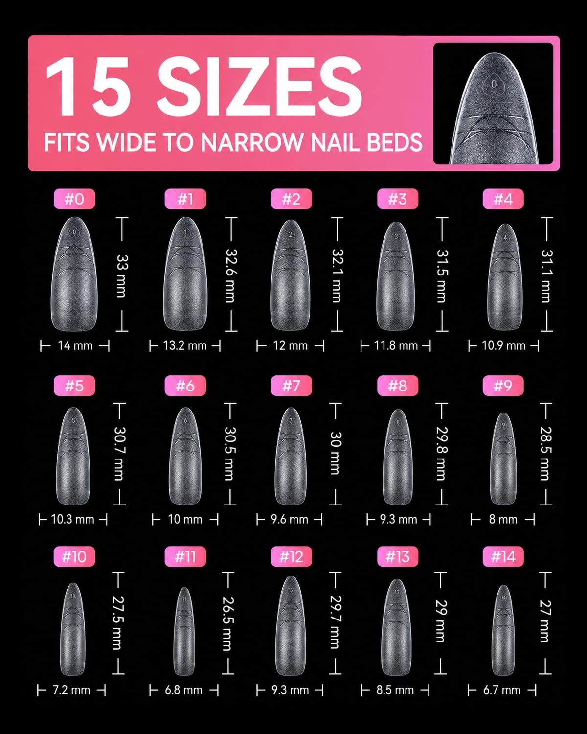 image:imageMakartt Extra Short Almond Nail Tips 240PCS 15 Sizes Half Matte Clear Fake Nails Full Cover Soft Acrylic Press On Nail Extensions Supplies Salon and Home DIY for Flat amp Natural Nail Beds240 PCSLong Almond