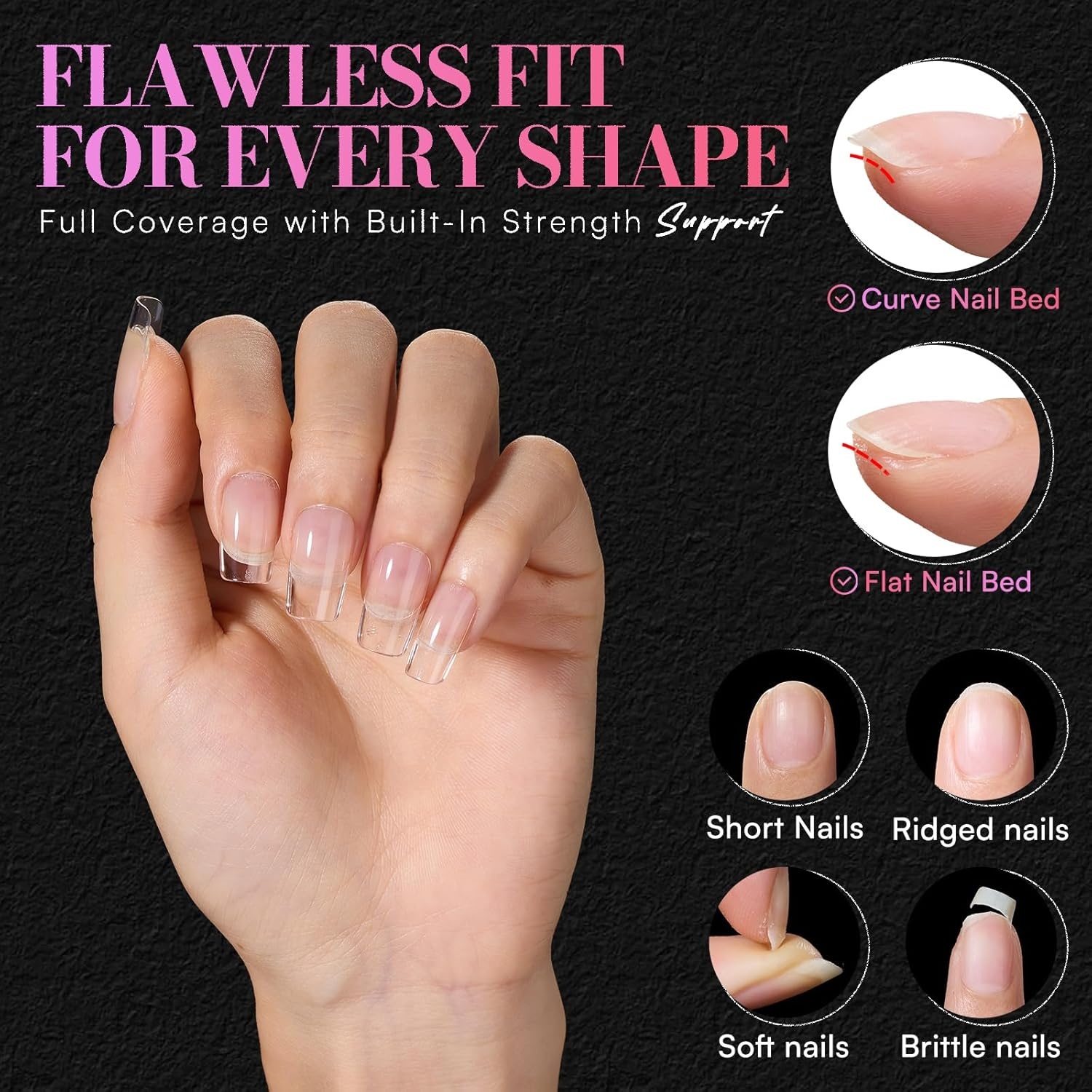 image:imageMakartt Extra Short Almond Nail Tips 240PCS 15 Sizes Half Matte Clear Fake Nails Full Cover Soft Acrylic Press On Nail Extensions Supplies Salon and Home DIY for Flat amp Natural Nail Beds240 PCSShort Square