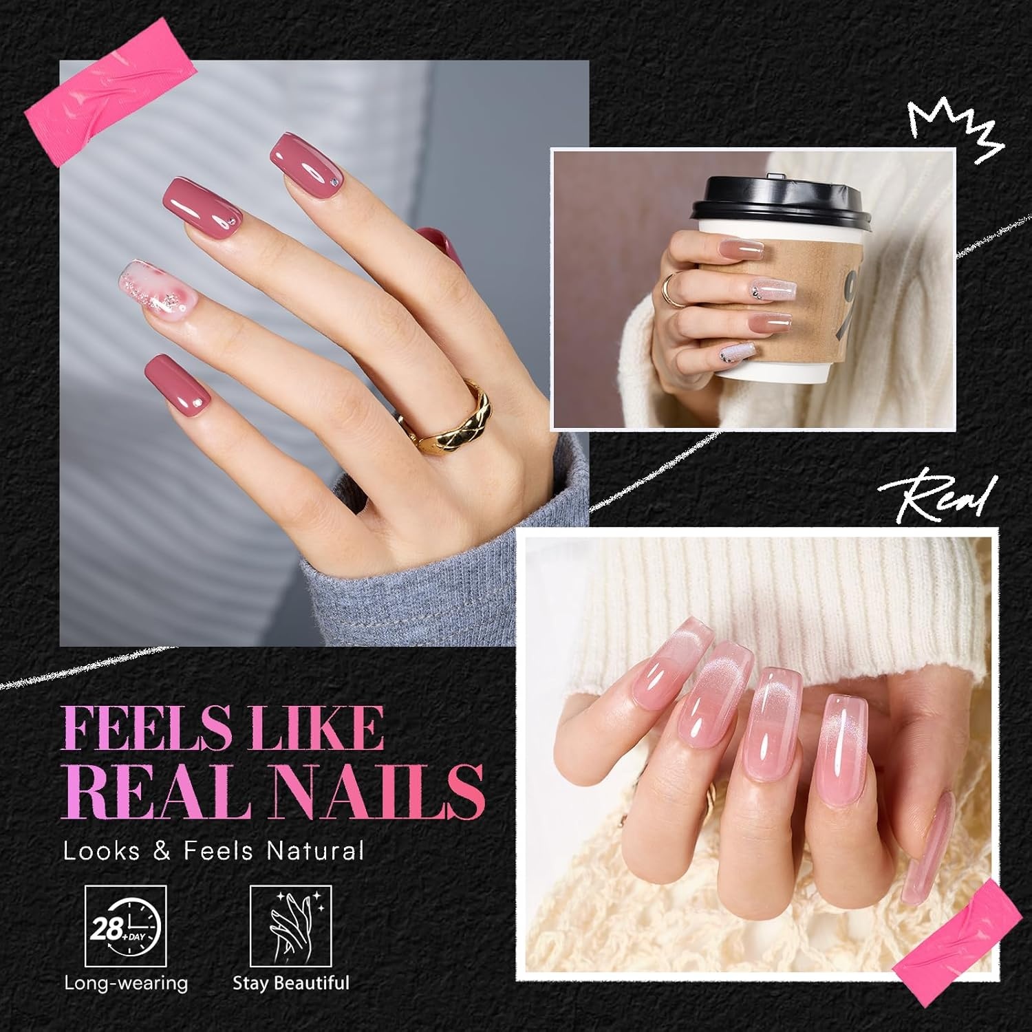 image:imageMakartt Extra Short Almond Nail Tips 240PCS 15 Sizes Half Matte Clear Fake Nails Full Cover Soft Acrylic Press On Nail Extensions Supplies Salon and Home DIY for Flat amp Natural Nail Beds240 PCSShort Square