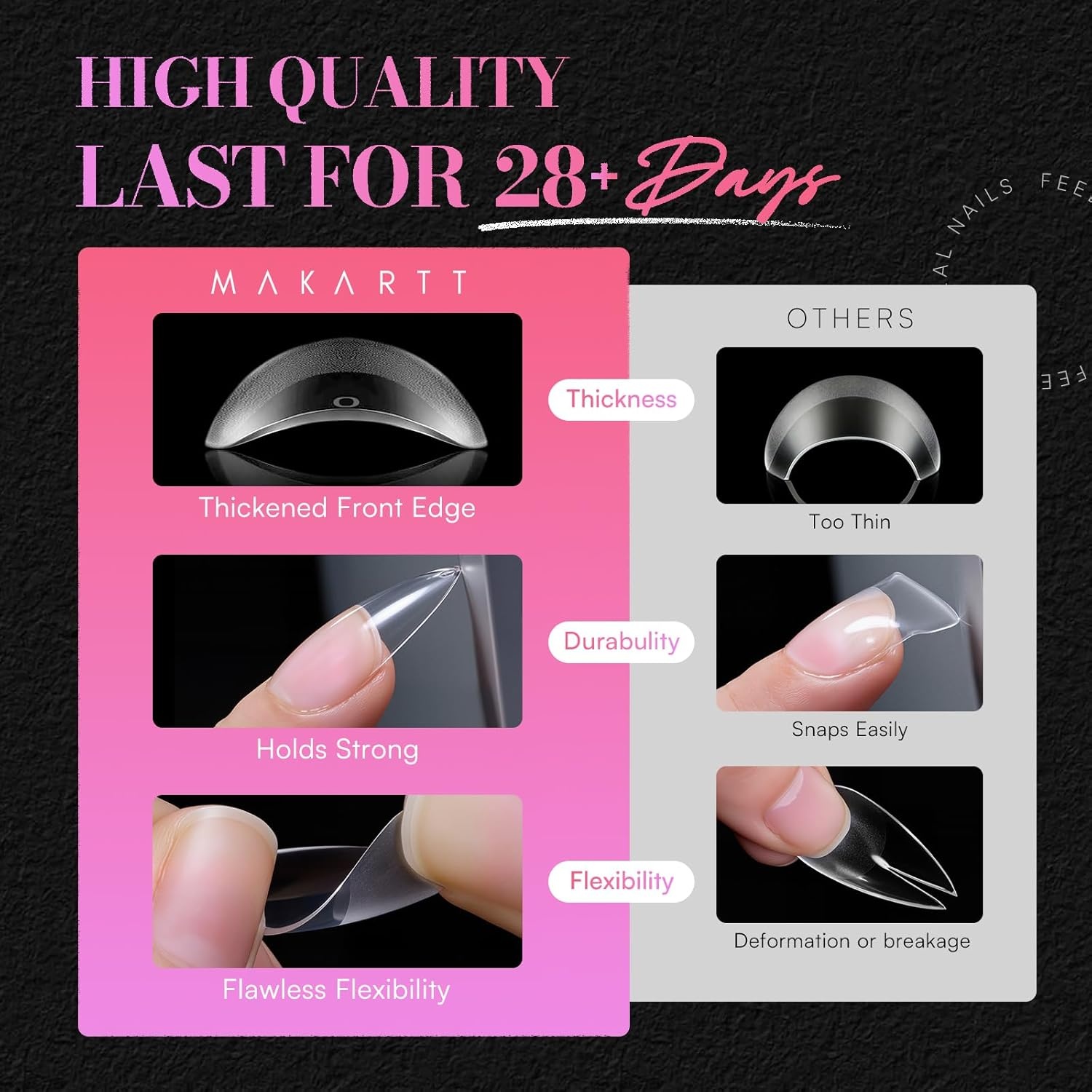 image:imageMakartt Extra Short Almond Nail Tips 240PCS 15 Sizes Half Matte Clear Fake Nails Full Cover Soft Acrylic Press On Nail Extensions Supplies Salon and Home DIY for Flat amp Natural Nail Beds240 PCSMedium Stiletto Almond