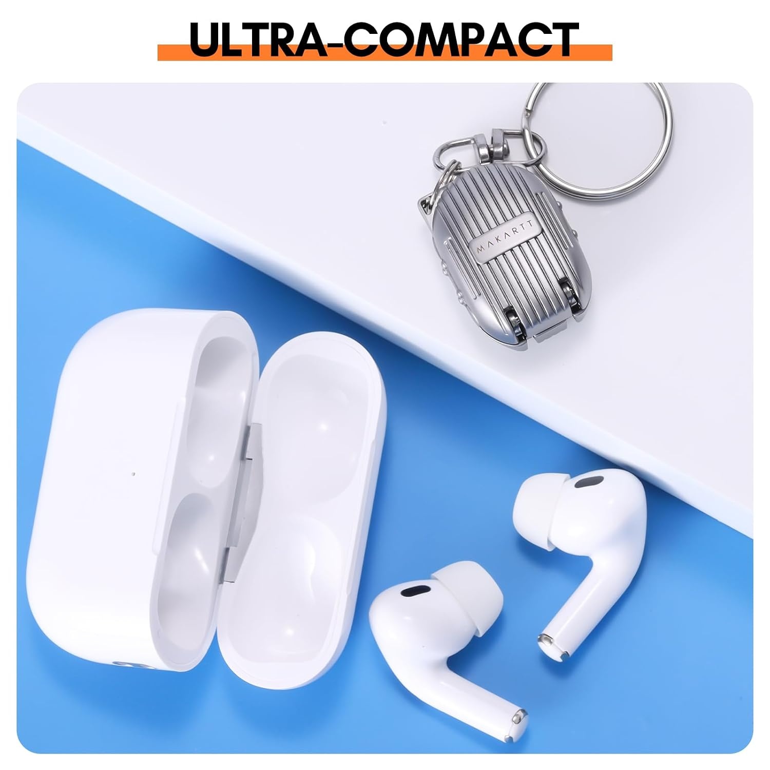 image:imageMakartt Foldable Nail Clipper Stainless Steel Mini Nail Cutter with Keyring Portable Fingernail Trimmer for Manicure Travel Kit SilverSilverSuitcase Shape