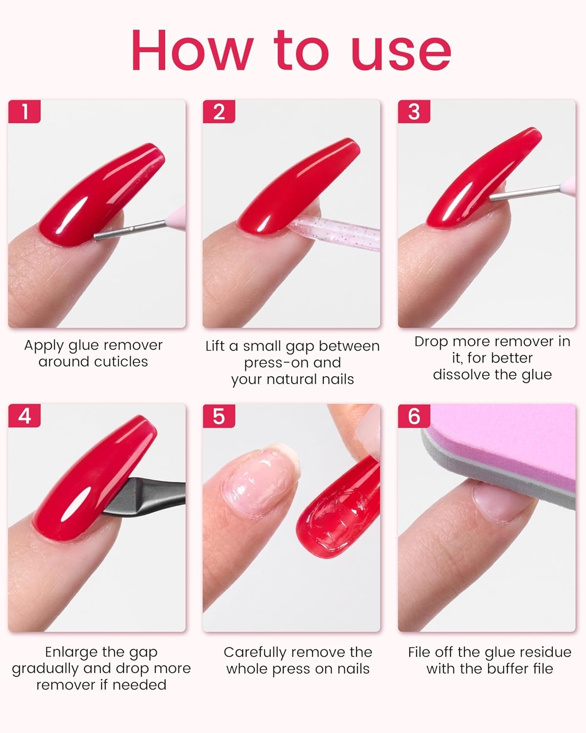 image:imageMakartt Jojoba Oil Nail Glue Remover for Press On Nails AcetoneFree Gentle AtHome Remover for Regular Glue Semi and Solid Glue Gel 30ML Kit with Pusher Stick and Mini BufferHemaFree30ML Nail Glue RemoverPack of 2