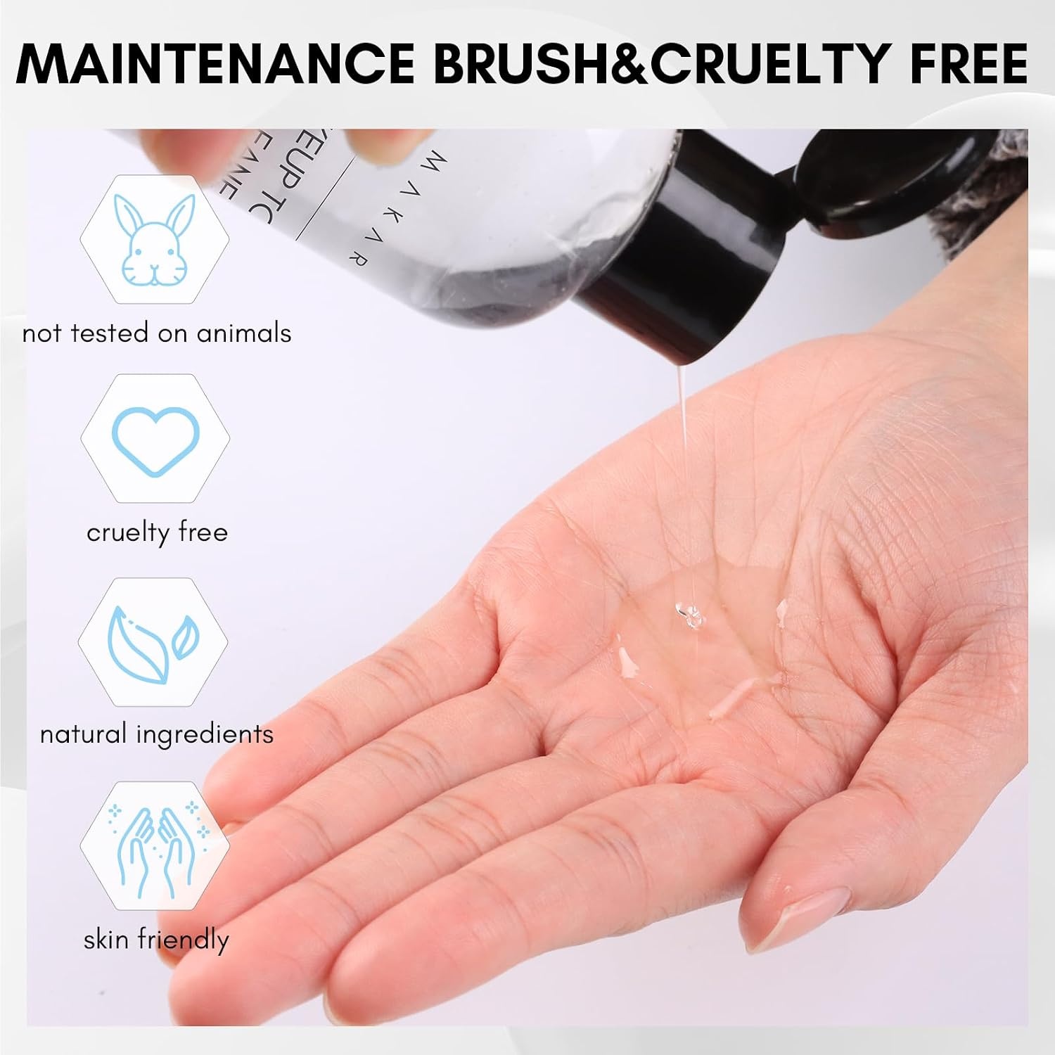 image:imageMakartt Makeup Brush Cleaner Deep Cleaning Solution for Nail Brushes Sponges and Powder Puffs Hypoallergenic Formula Removes Residue from Cosmetic and Nail Art Tools CrueltyFree 507 fl ozMakeup Brush Cleaner 507oz
