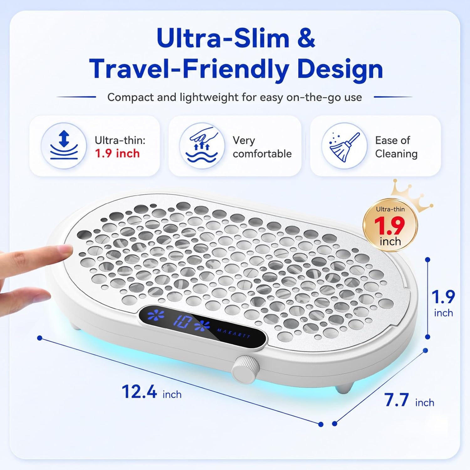 image:imageMakartt Nail Dust Collector 4000RPM Professional Dust Collector Nail Tech Dual Turbo Fan Brushless 360 Suction Acrylic Nail Polishing Manicure For Nail Salon amp Home 30Pcs Filter Paperamp BrushWhite