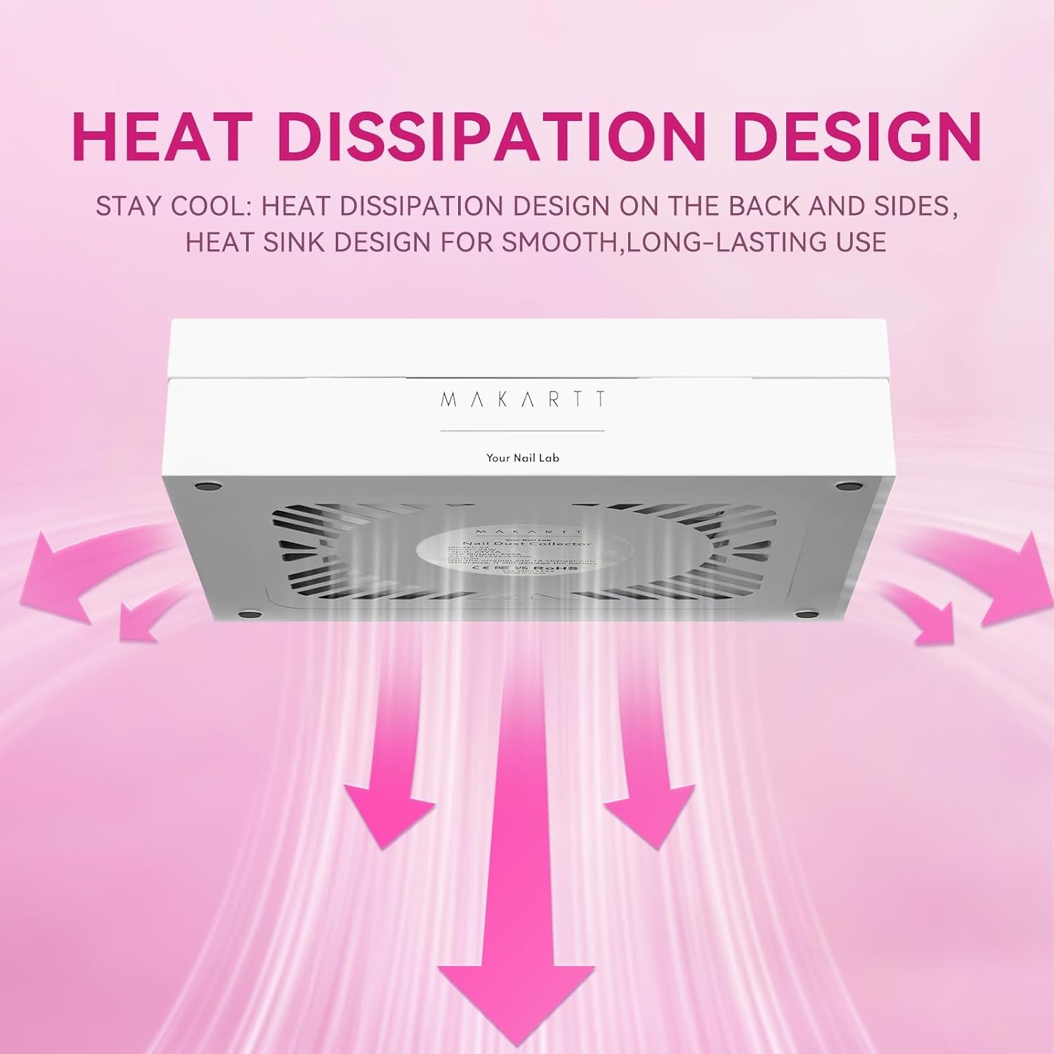 image:imageMakartt Nail Dust Collector Plugin 60W Dual Turbine Dust Extractor with 5200RPM Adjustable Suction Reusable Filter Nail Vacuum for Acrylic Gel Dip Powder Salon Home Use SylvieRechargeable Nail Dust Collectorsymphonee