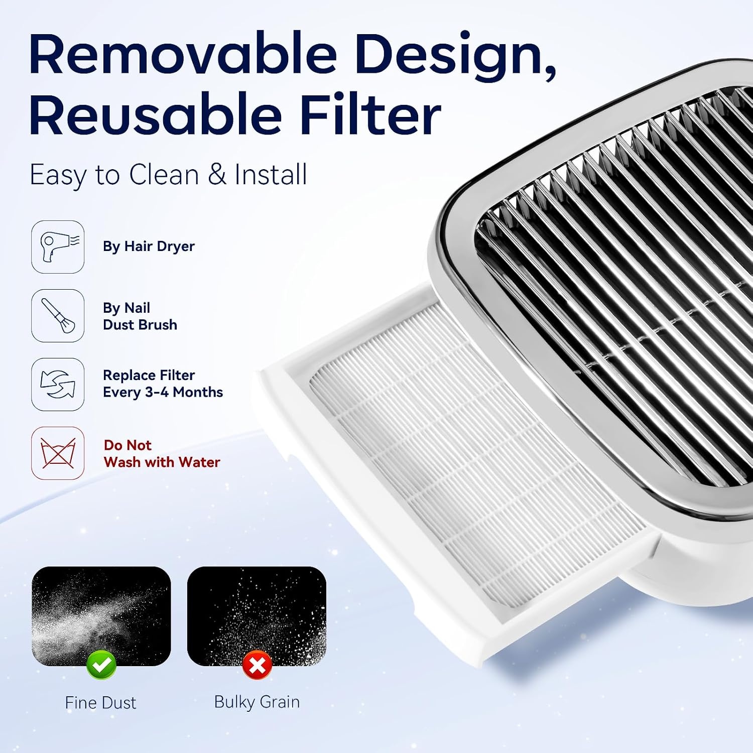 image:imageMakartt Nail Dust Collector Plugin 60W Dual Turbine Dust Extractor with 5200RPM Adjustable Suction Reusable Filter Nail Vacuum for Acrylic Gel Dip Powder Salon Home Use SylviePlugin Nail Dust Collectorsylvie