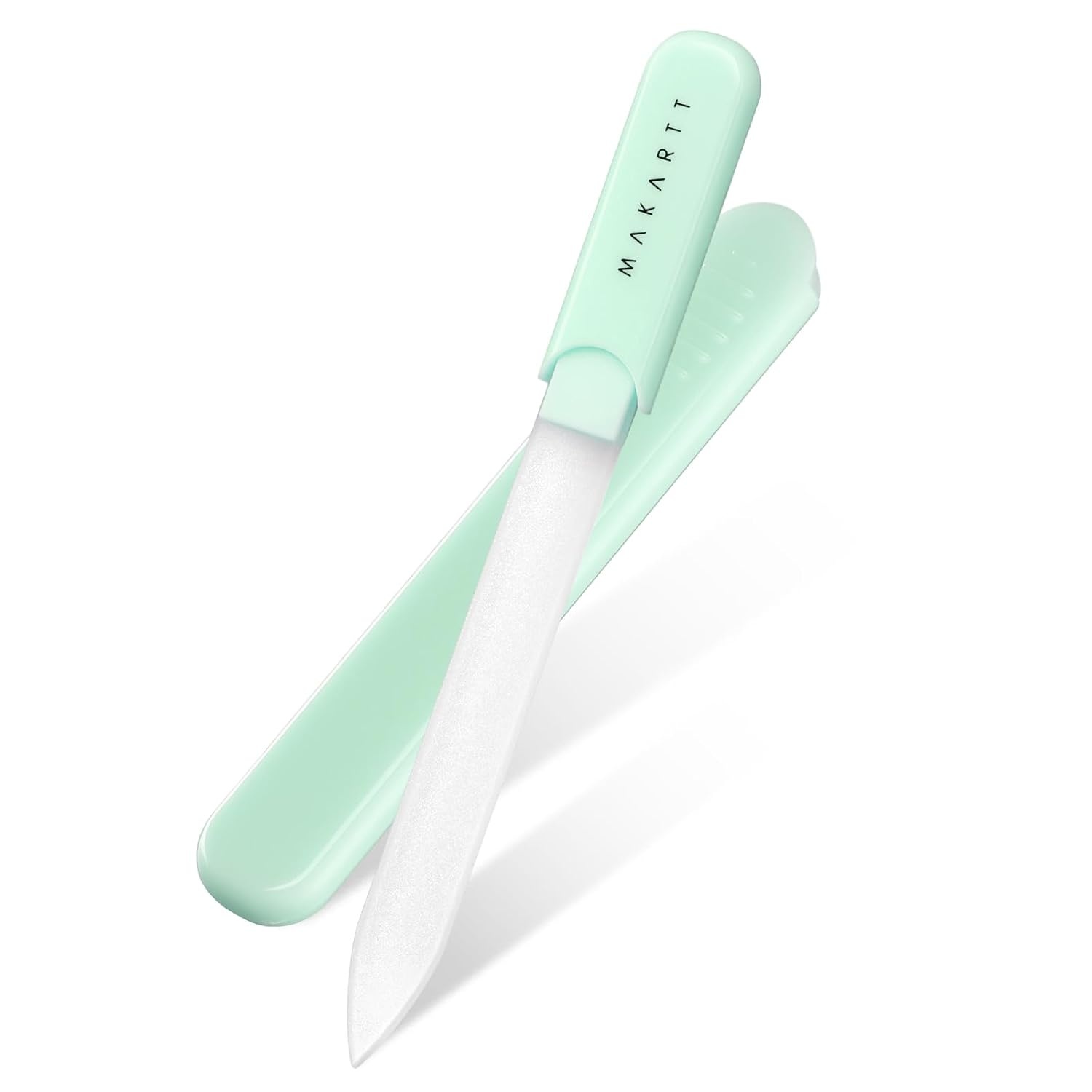image:imageMakartt Nail Files Glass Nail Files for Natural Nails DoubleSided Reusable Sandblasted Fingernail Buffers with Case for Shape amp Smooth Finish Portable Manicure Gift Set 3pcs Pink Green Blue1pc Green glass nail file