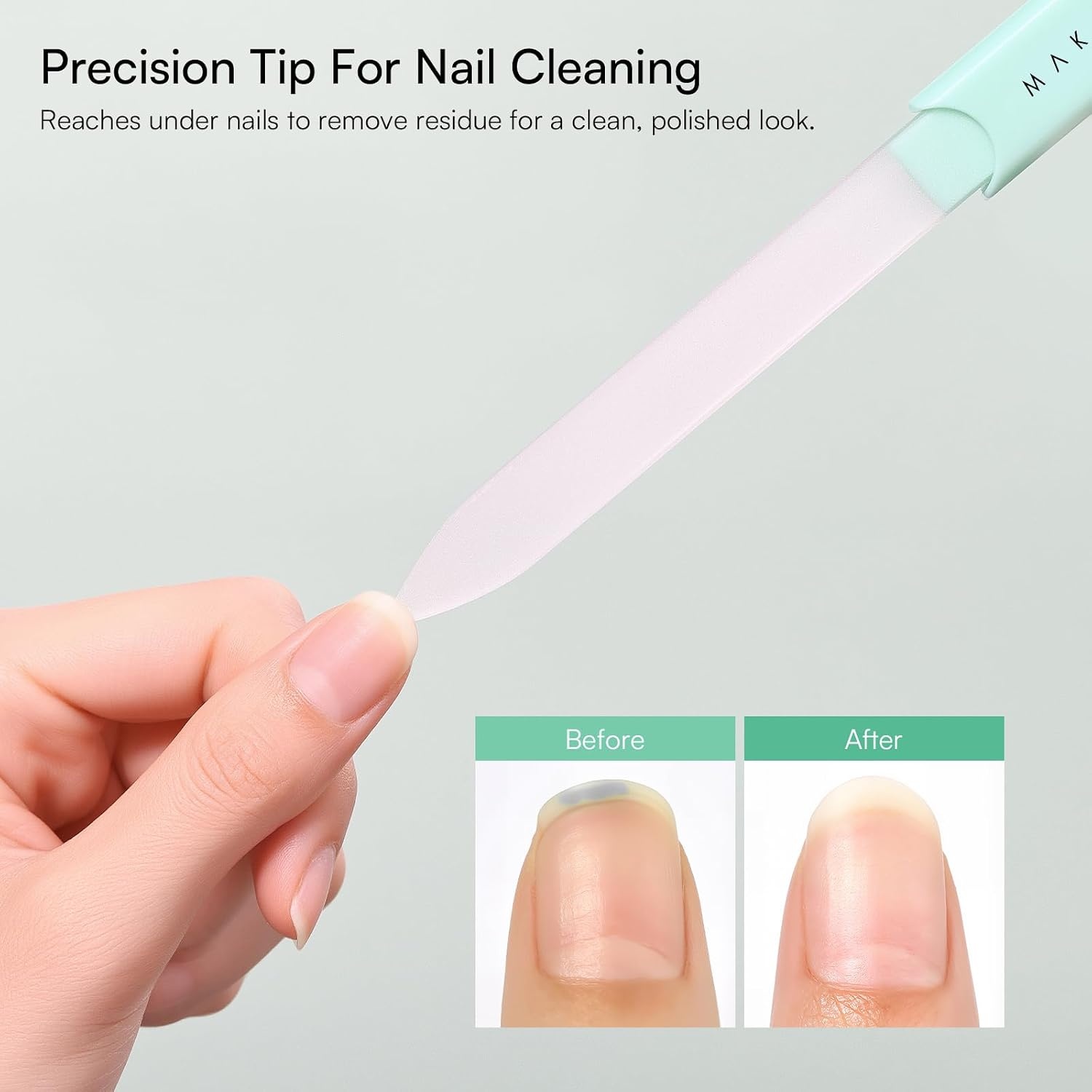image:imageMakartt Nail Files Glass Nail Files for Natural Nails DoubleSided Reusable Sandblasted Fingernail Buffers with Case for Shape amp Smooth Finish Portable Manicure Gift Set 3pcs Pink Green Blue1pc Green glass nail file