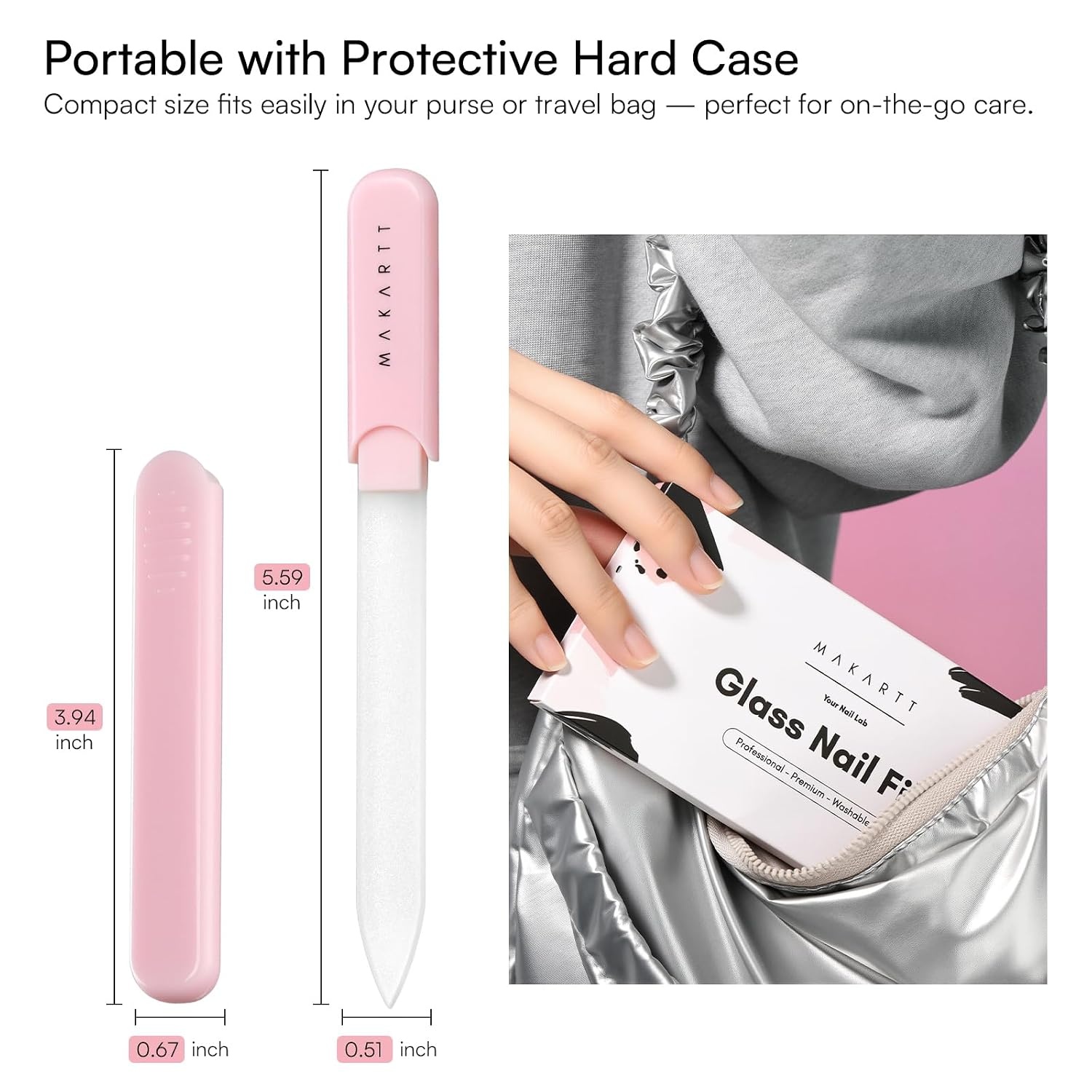 image:imageMakartt Nail Files Glass Nail Files for Natural Nails DoubleSided Reusable Sandblasted Fingernail Buffers with Case for Shape amp Smooth Finish Portable Manicure Gift Set 3pcs Pink Green Blue3pcs Pink Green Blue glass nail file