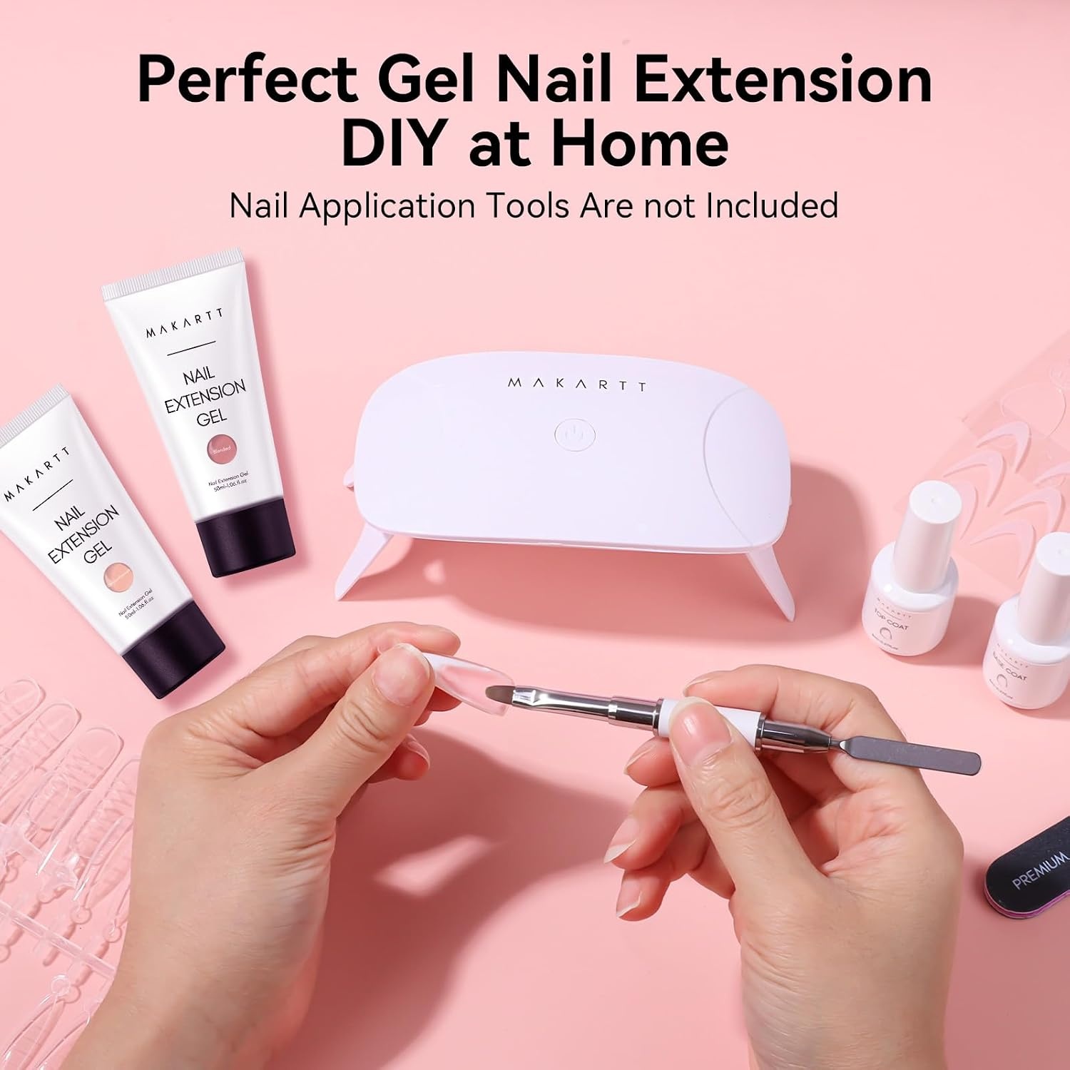 image:imageMakartt Poly Nail Gel Kit 2PCs 50ML Clear amp Nature Pink Colors Large Capacity Poly Extension Nail Gel Kit Strong Builder for Extension 3D Diy Hard Gels Manicures Home Salon2 Colors Light Nude and Dark