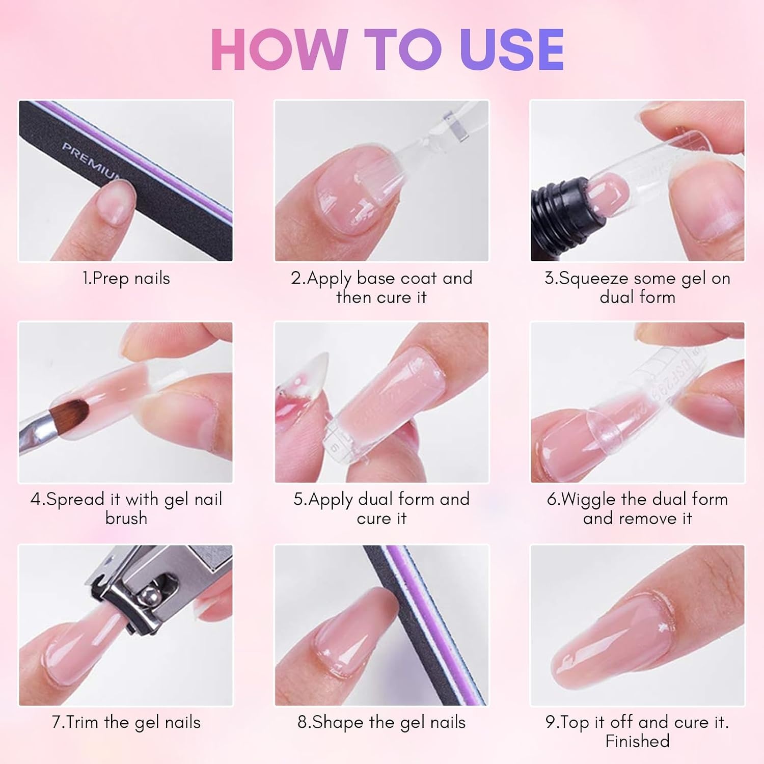 image:imageMakartt Poly Nail Gel Kit 2PCs 50ML Clear amp Nature Pink Colors Large Capacity Poly Extension Nail Gel Kit Strong Builder for Extension 3D Diy Hard Gels Manicures Home Salon2 Colors Black and Milky White