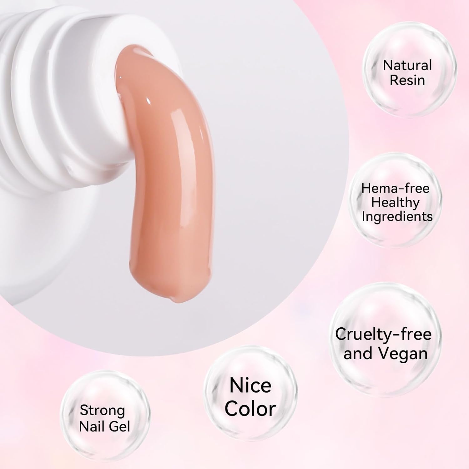 image:imageMakartt Poly Nail Gel Kit 2PCs 50ML Clear amp Nature Pink Colors Large Capacity Poly Extension Nail Gel Kit Strong Builder for Extension 3D Diy Hard Gels Manicures Home Salon2 Colors Light Nude and Dark