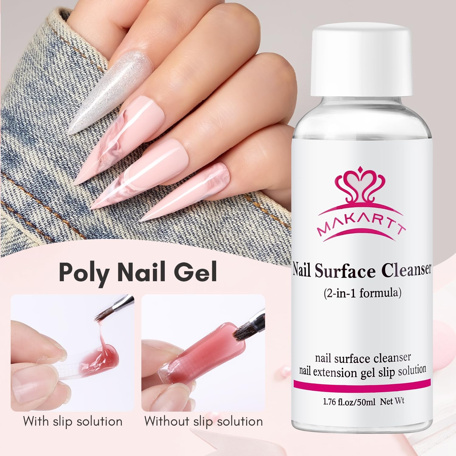 image:imageMakartt Poly Nail Gel Set 6 Colors Kit Strong Builder for Extension Overlay Strengthener 3D Diy Multifunctional Longlasting for Nails French Manicures Home Salon 15ML Clear White 4 Pink ShadesNude Colors