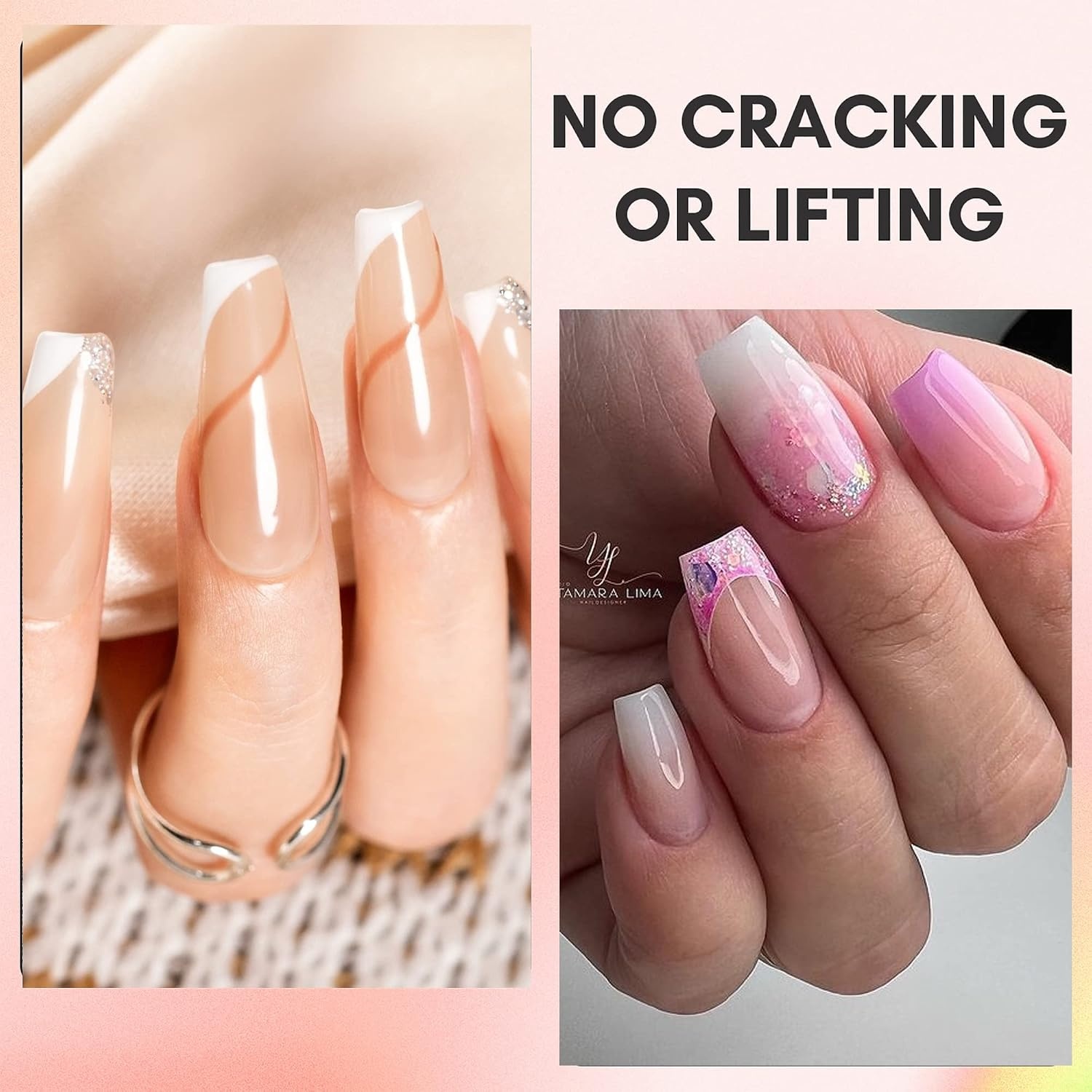 image:imageMakartt Poly Nail Gel Set 6 Colors Kit Strong Builder for Extension Overlay Strengthener 3D Diy Multifunctional Longlasting for Nails French Manicures Home Salon 15ML Clear White 4 Pink ShadesNude Colors