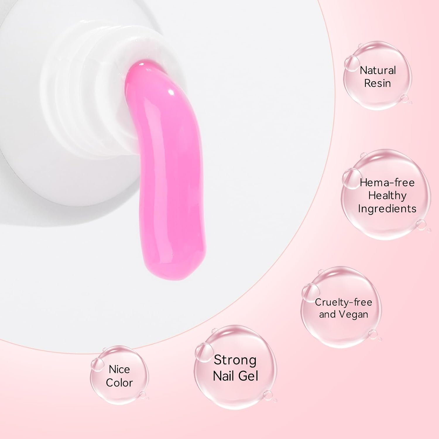 image:imageMakartt Poly Nail Gel Set 6 Colors Kit Strong Builder for Extension Overlay Strengthener 3D Diy Multifunctional Longlasting for Nails French Manicures Home Salon 15ML Clear White 4 Pink ShadesPink Series Colors