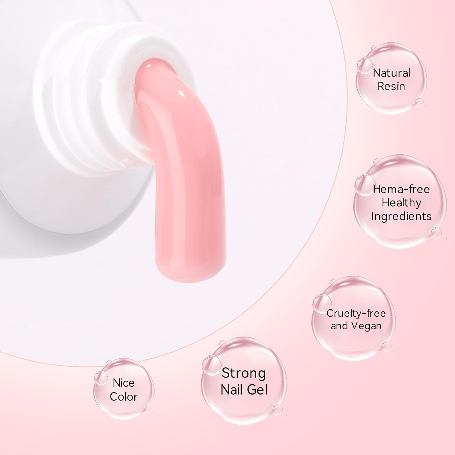image:imageMakartt Poly Nail Gel Set 6 Colors Kit Strong Builder for Extension Overlay Strengthener 3D Diy Multifunctional Longlasting for Nails French Manicures Home Salon 15ML Clear White 4 Pink ShadesClear Nude Pink Colors