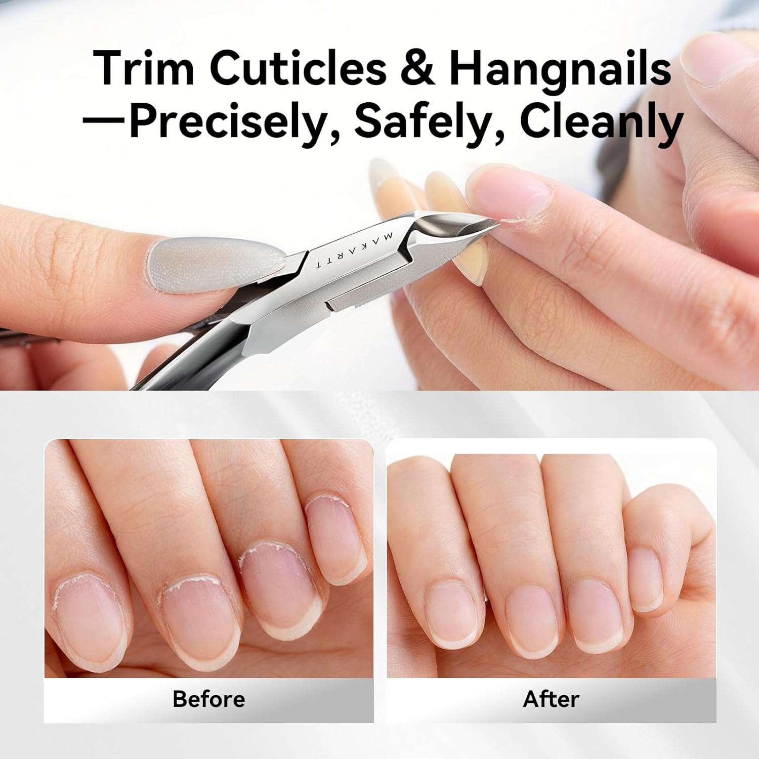 image:imageMakartt Professional Cuticle Nipper 12 Jaw Precision Cuticle Trimmer for Beginners amp Nail Technicians 5mm Short Blade RustResistant Stainless Steel Salon amp Detailed Nail Art Use Pearl ChromeTitanium Black