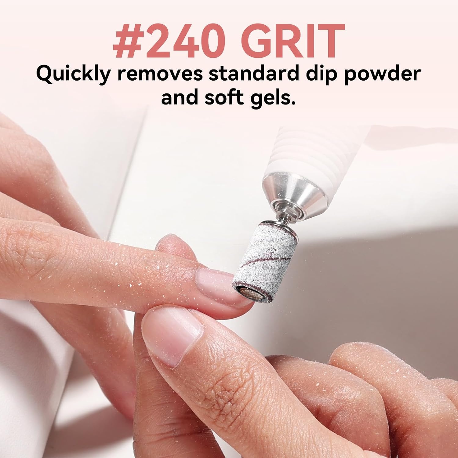 image:imageMakartt Sanding Bands for Nail Drill 100 Pcs Nail File Sanding Bands for Drill Bits 120 Medium Grits for Acrylic Nails Gel Removing and Shaping Upgrade Thicker Durable Sanding Drill Bit PinkWhite