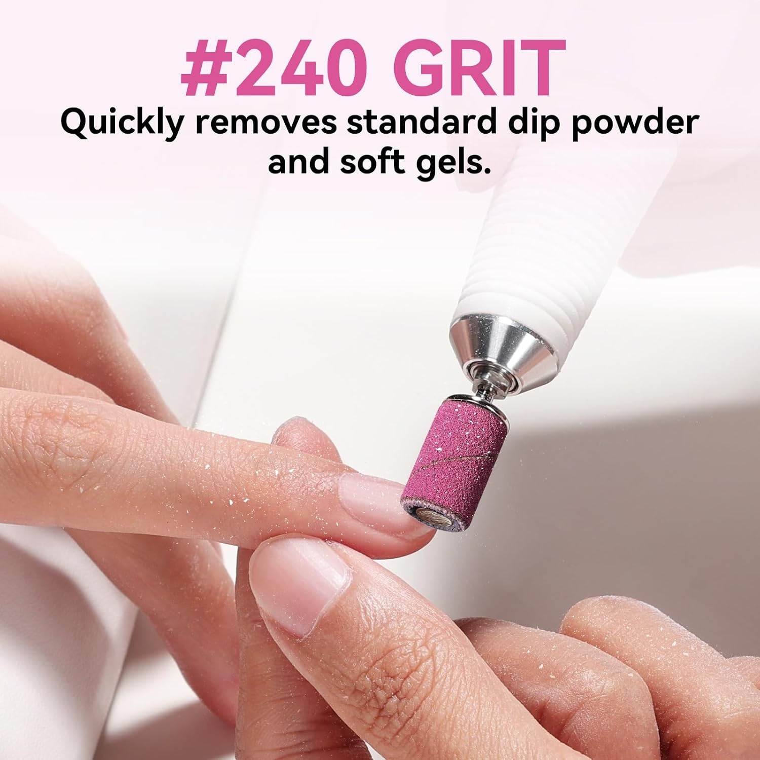 image:imageMakartt Sanding Bands for Nail Drill 100 Pcs Nail File Sanding Bands for Drill Bits 120 Medium Grits for Acrylic Nails Gel Removing and Shaping Upgrade Thicker Durable Sanding Drill Bit PinkPink