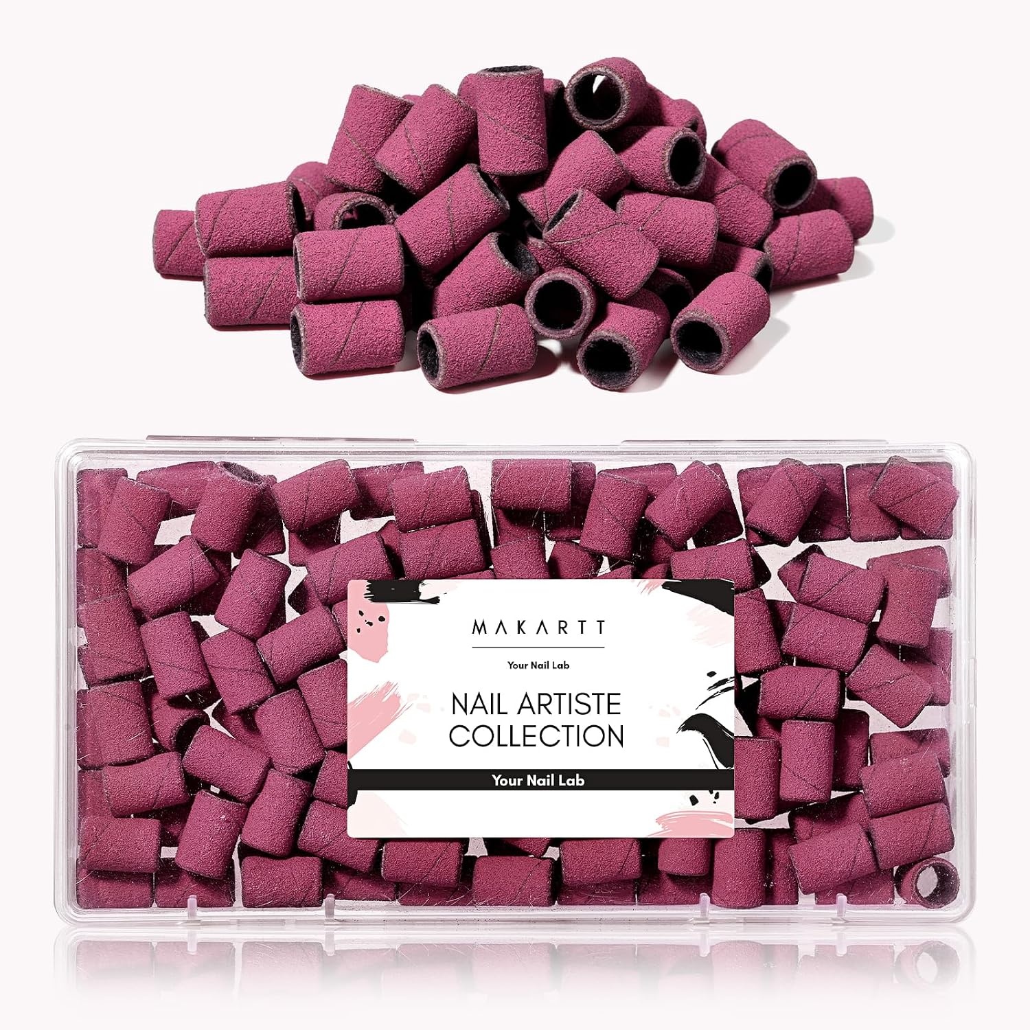 image:imageMakartt Sanding Bands for Nail Drill 100 Pcs Nail File Sanding Bands for Drill Bits 120 Medium Grits for Acrylic Nails Gel Removing and Shaping Upgrade Thicker Durable Sanding Drill Bit PinkPink