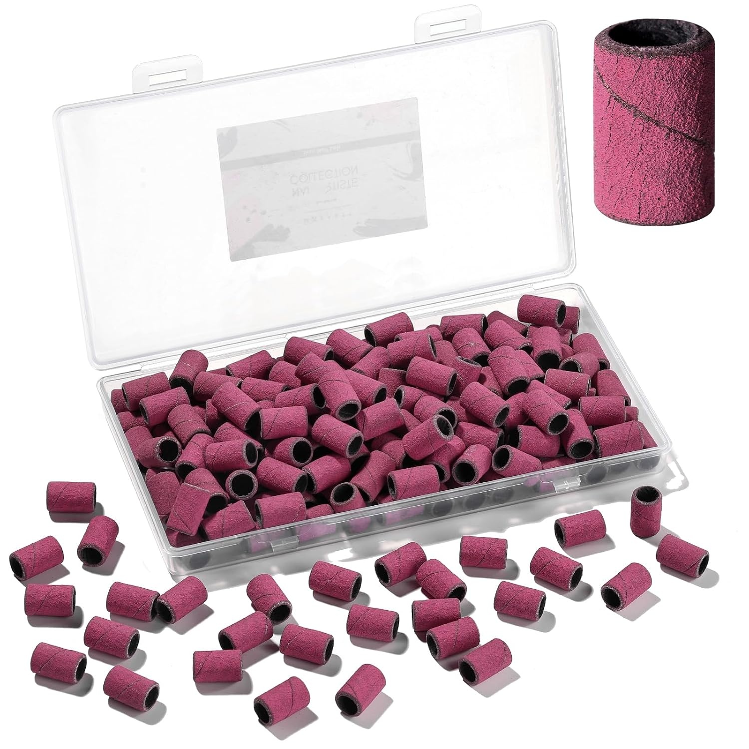 image:imageMakartt Sanding Bands for Nail Drill 100 Pcs Nail File Sanding Bands for Drill Bits 120 Medium Grits for Acrylic Nails Gel Removing and Shaping Upgrade Thicker Durable Sanding Drill Bit PinkPink